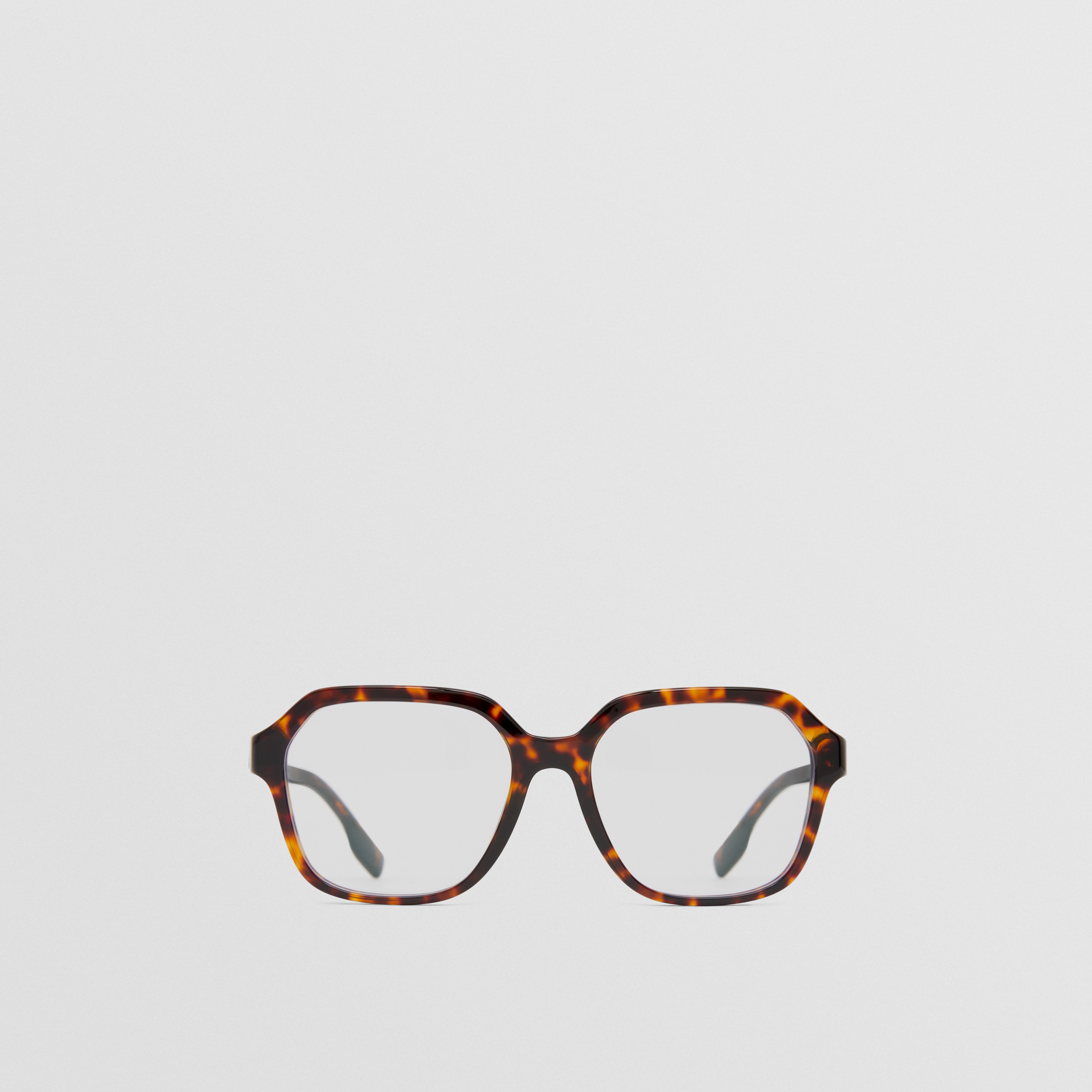 Korrekturbrille mit geometrischem Gestell (Dunkles Schildpattfarben) - Damen | Burberry® - 1