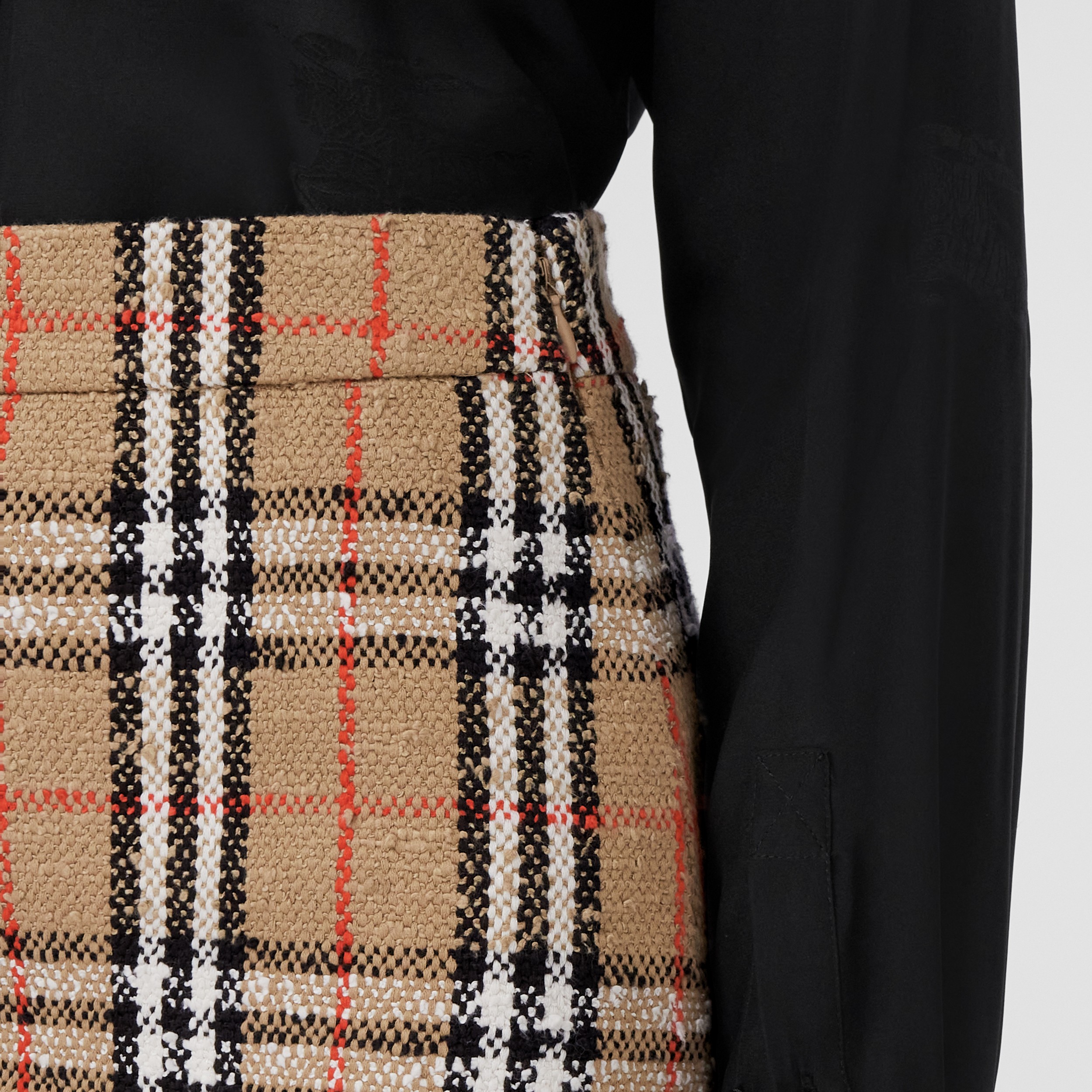 Vintage Check Bouclé Mini Skirt in Archive Beige - Women | Burberry® Official - 2