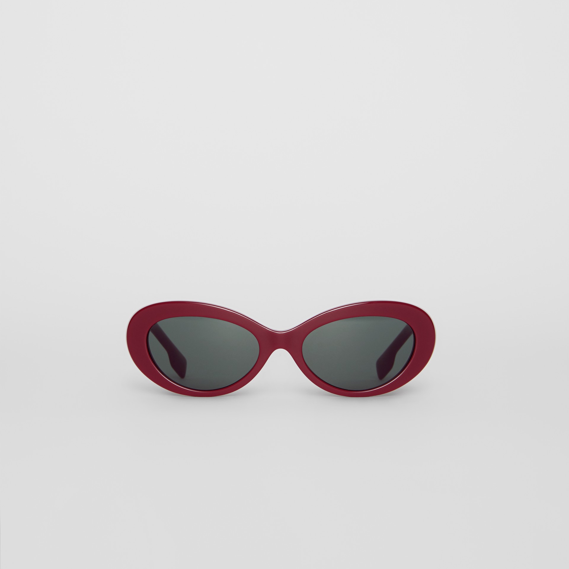 Shop Burberry Cat-eye Frame Sunglasses In Burgundy