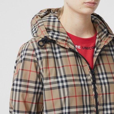 Vintage Check Recycled Polyester Hooded 