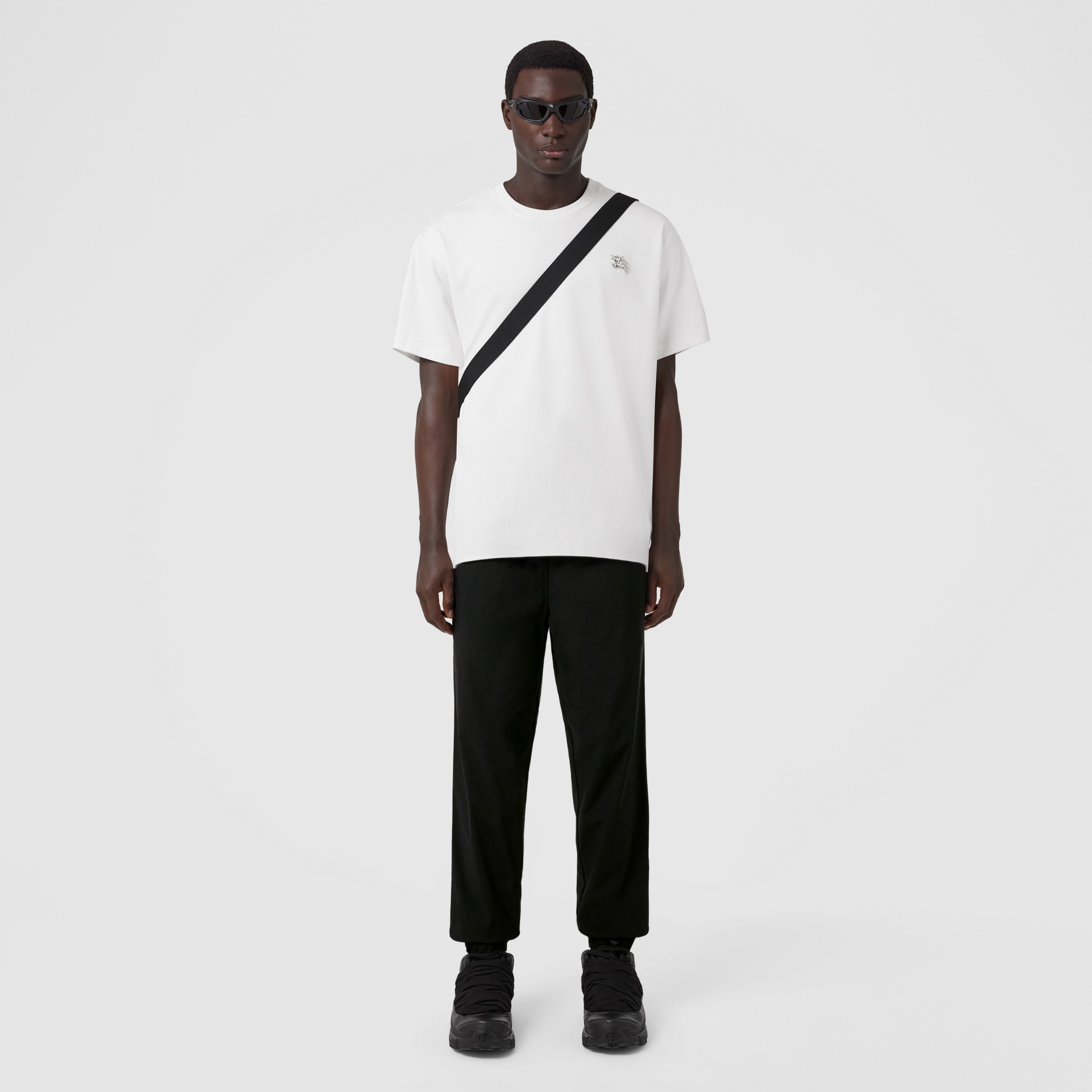 Pantalon en nylon stretch avec logo (Noir) - Homme | Site officiel Burberry® - 4
