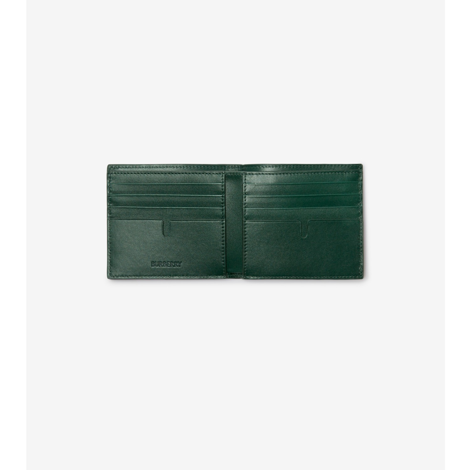 Check Leather Bifold Wallet in Vine - Men