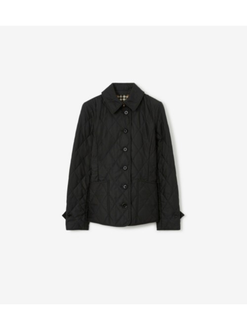 Burberry Quilted Thermoregulated Jacket In Black