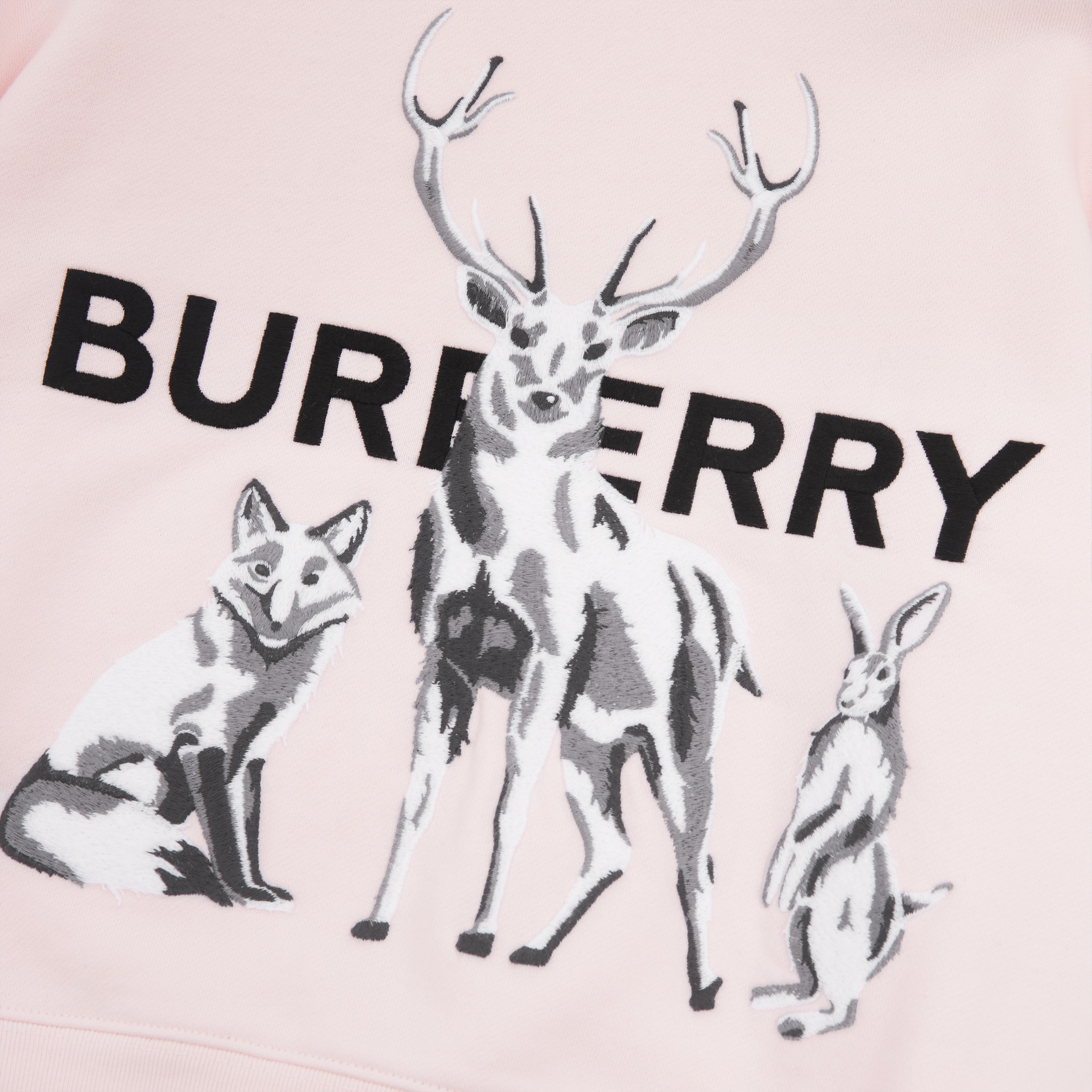 Suéter de algodão com estampa do Reino Animal bordada (Rosa Glacial) - Crianças | Burberry® oficial - 2
