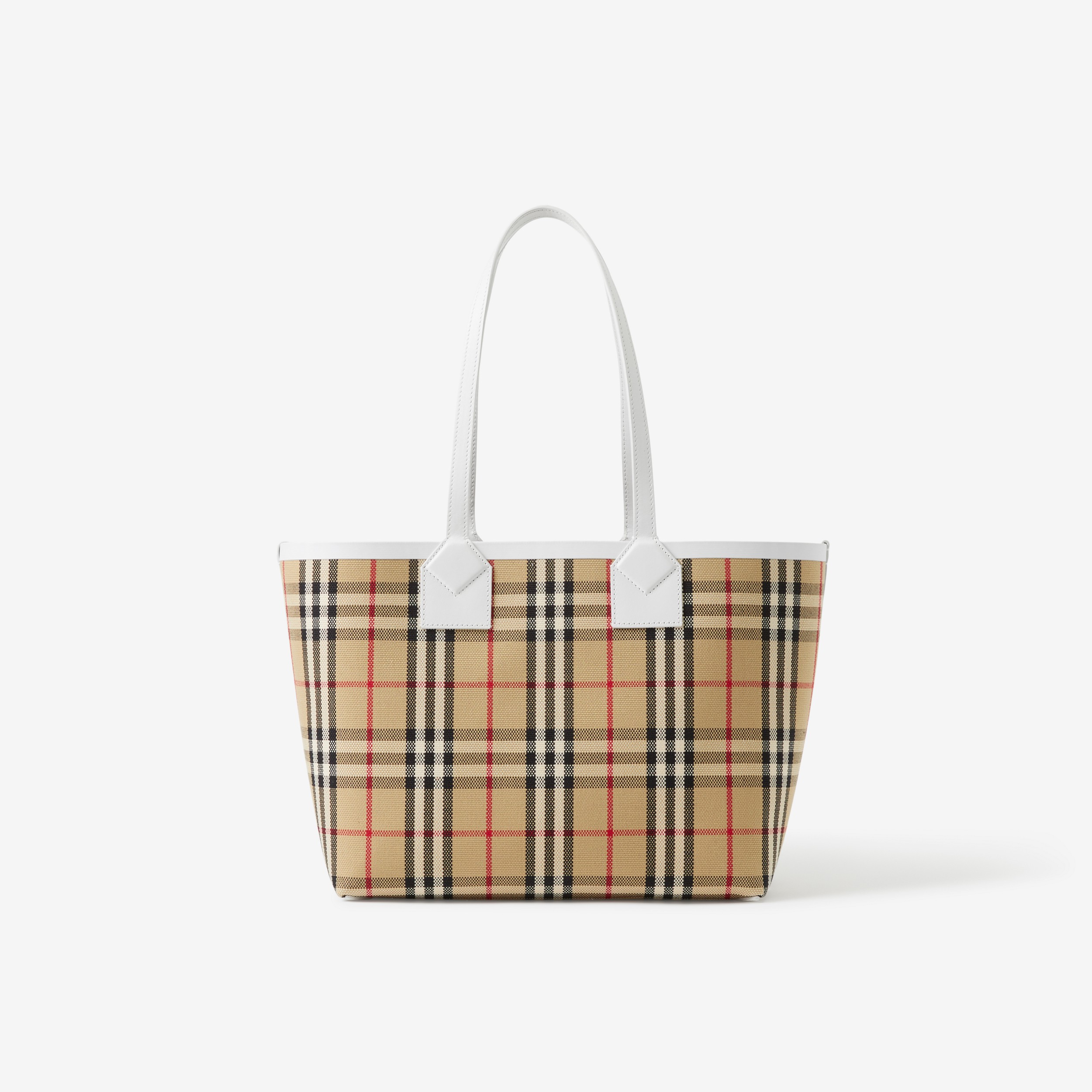 Small London Tote Bag in Archive Beige/white - Women | Burberry® Official - 3