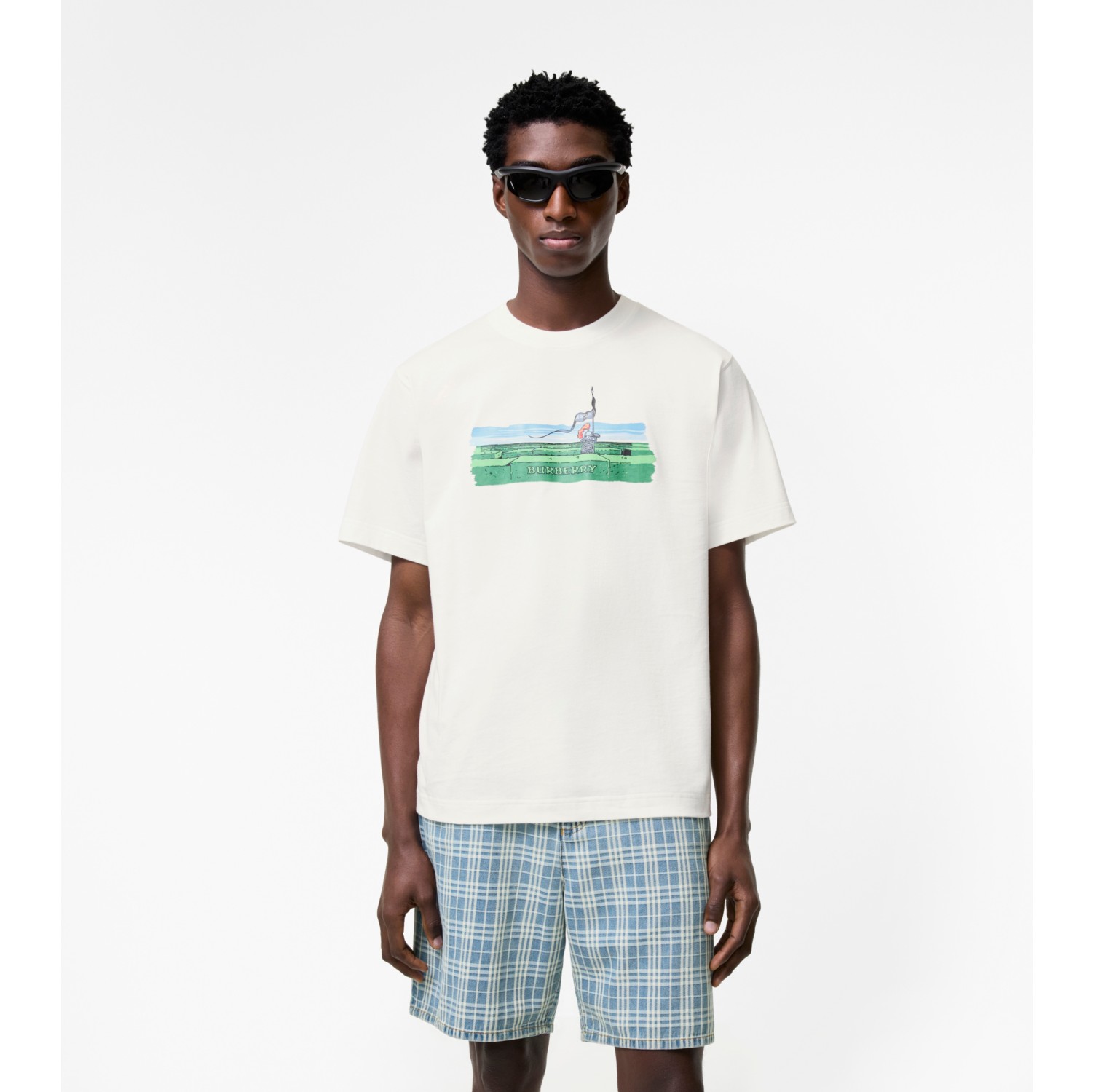 Maze Cotton T-shirt in Chalk white - Men | Burberry® Official