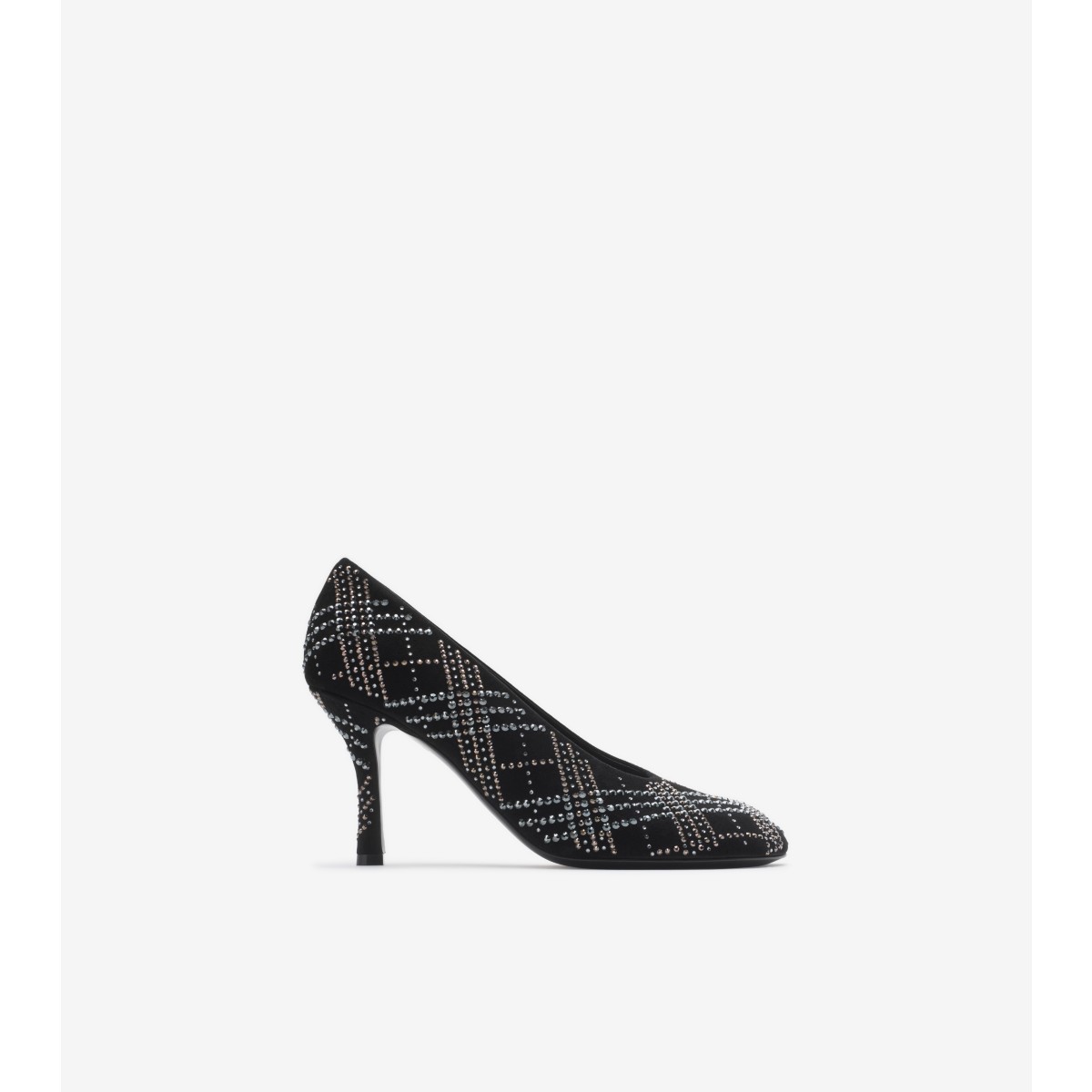 Burberry Crystal Check Suede Baby Pumps