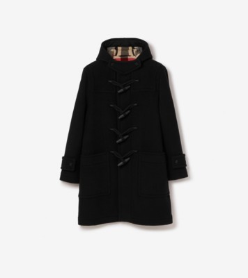 Wool Blend Duffle Coat in Black - Men | Burberry® Official