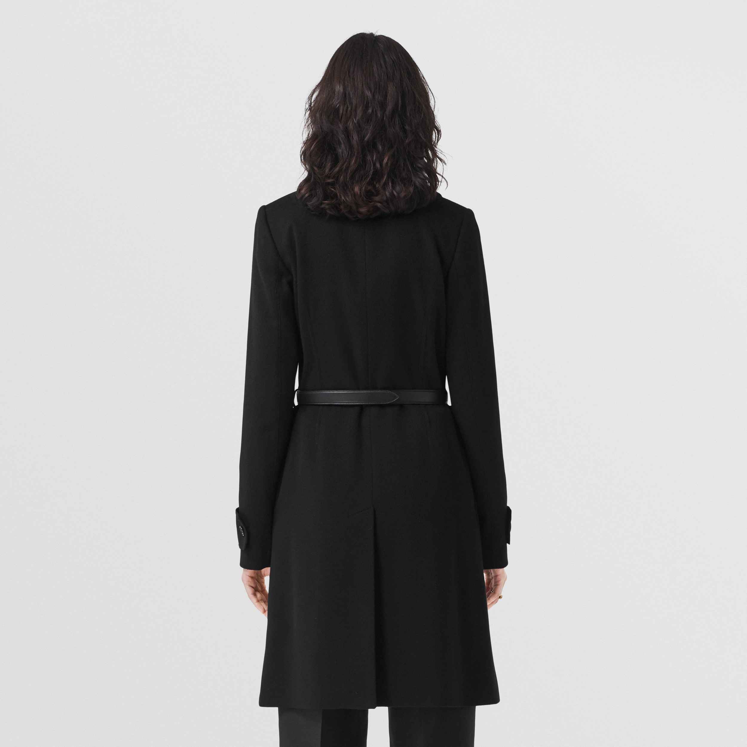Recycled Cashmere Belted Coat in Black - Women | Burberry® Official - 3