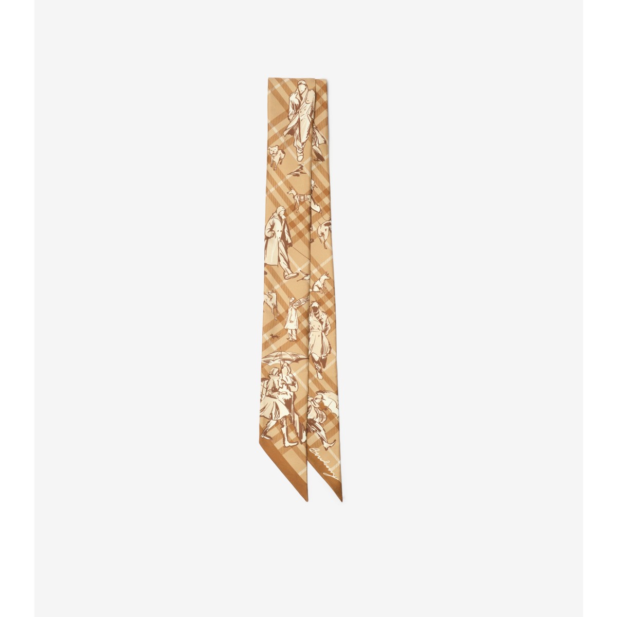  Check Skinny Mates Silk Scarf
