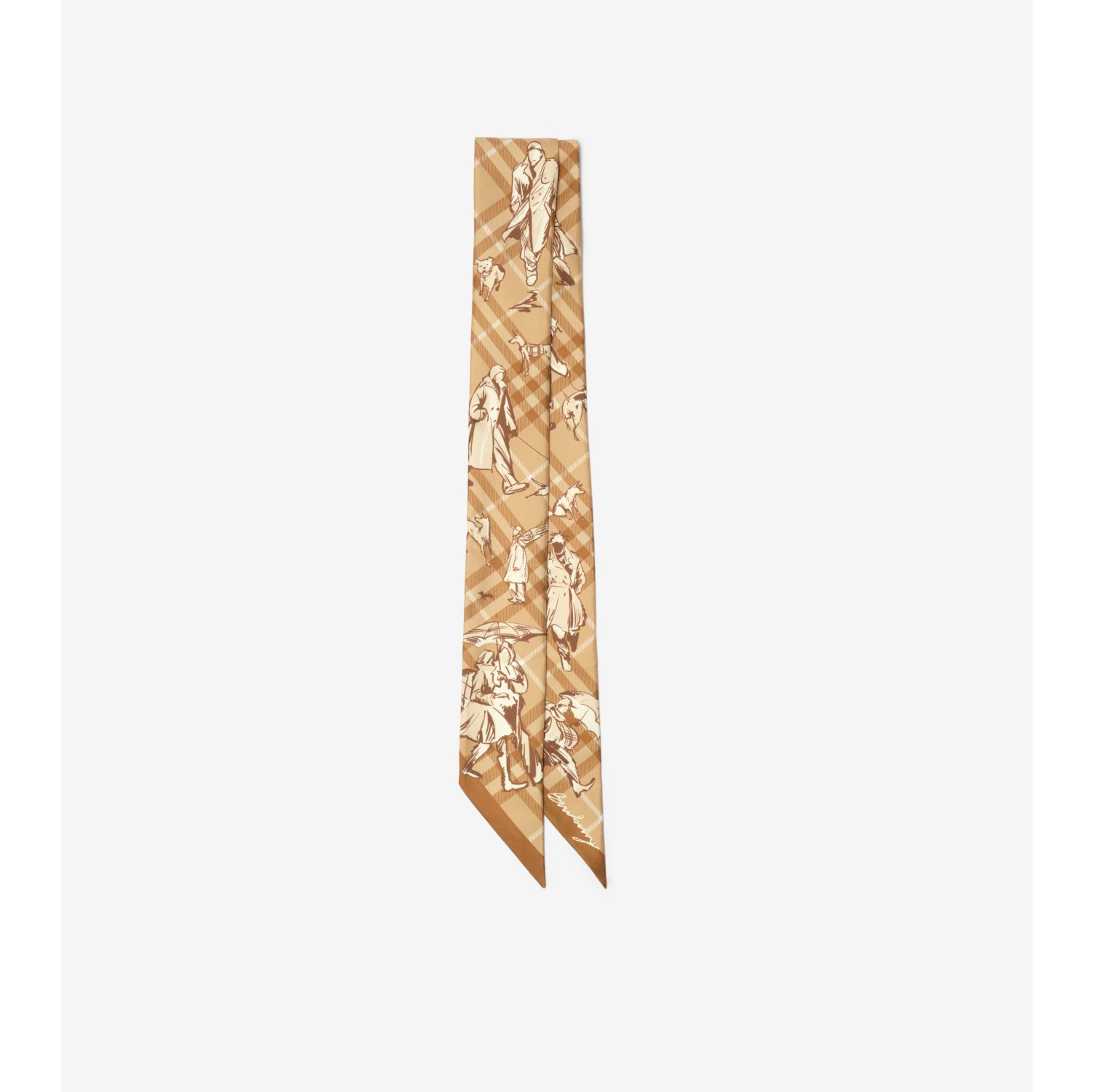 Skinny Check Mates Silk Scarf