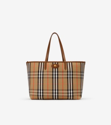 Burberry ミディアム リバーシブル ブルームズベリー トート​ (ヘーゼルブラウン／サンドベージュ) - ウィメンズ | Burberry®公式サイト