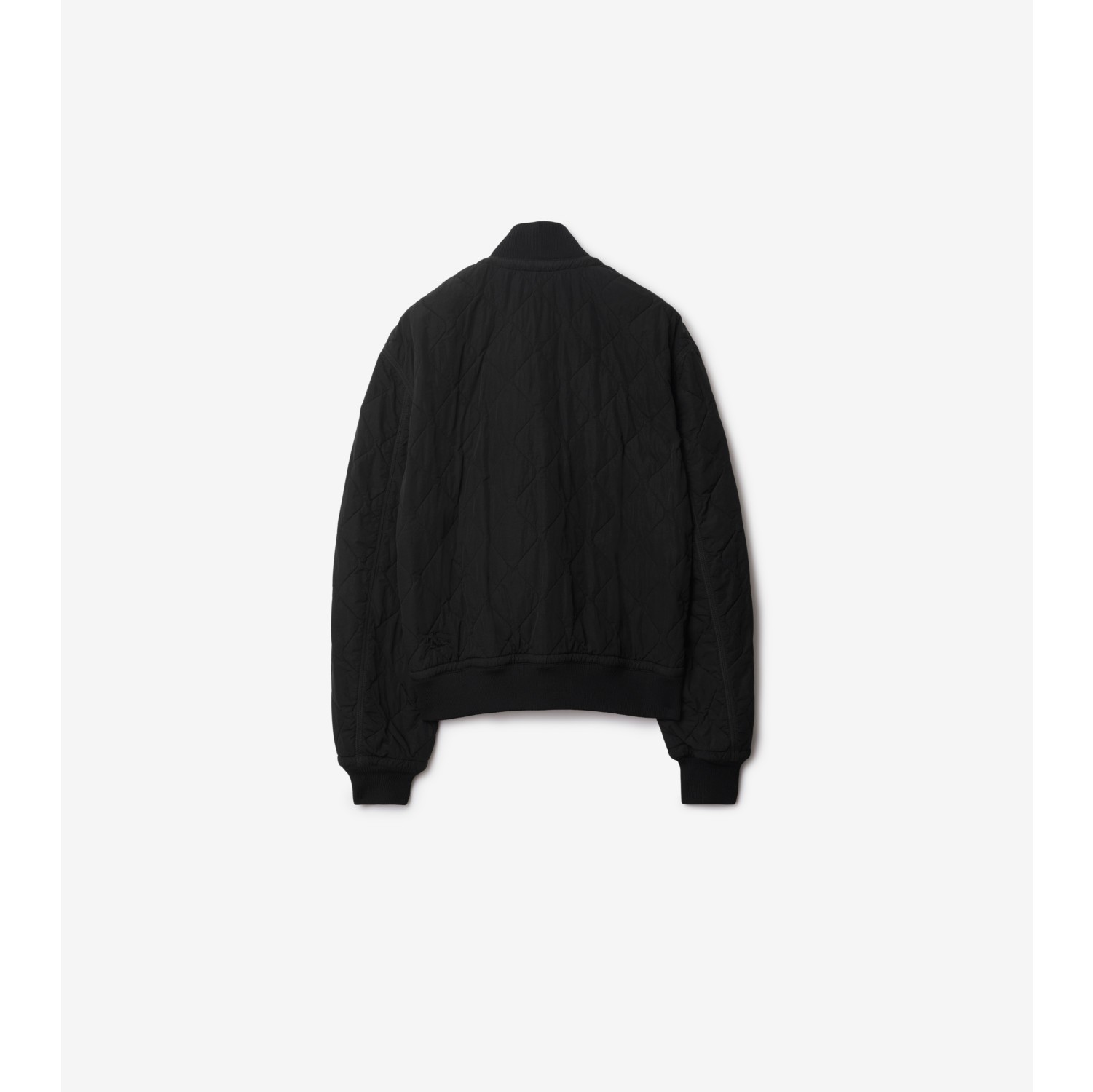 Quilted Nylon Bomber Jacket in Onyx Men Burberry® Official