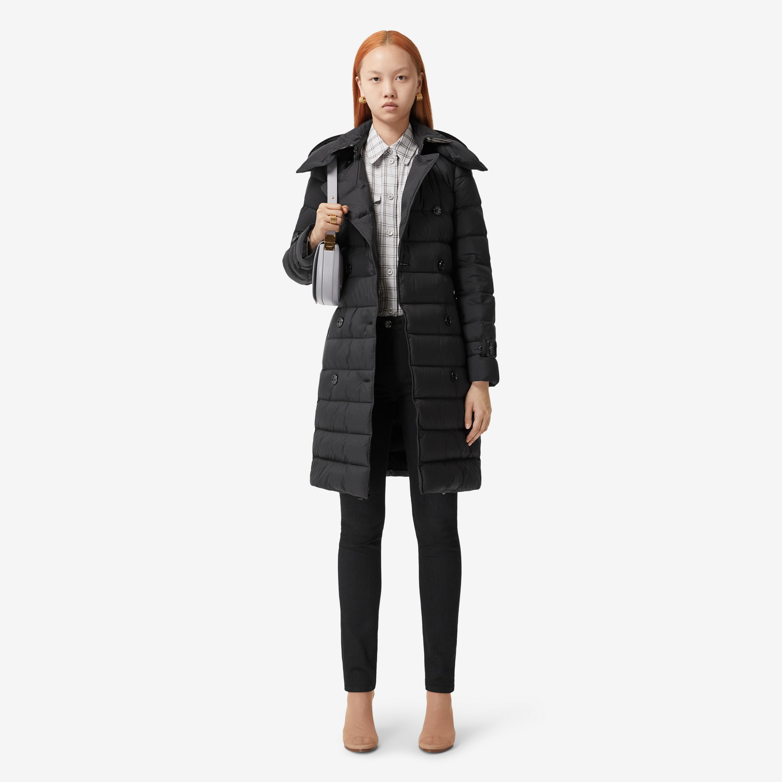Abrigo con relleno de plumón y capucha extraíble (Negro) - Mujer | Burberry® oficial - 2