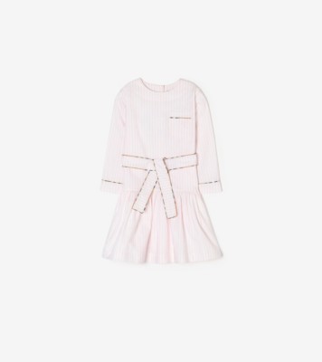 Long sleeve Check Trim Cotton Oxford Dress Frosty ®