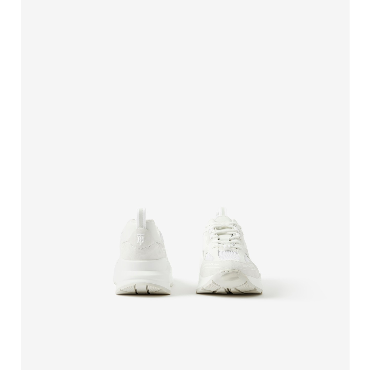 Leather, Suede and Mesh Sneakers in White - Men | Burberry® Official
