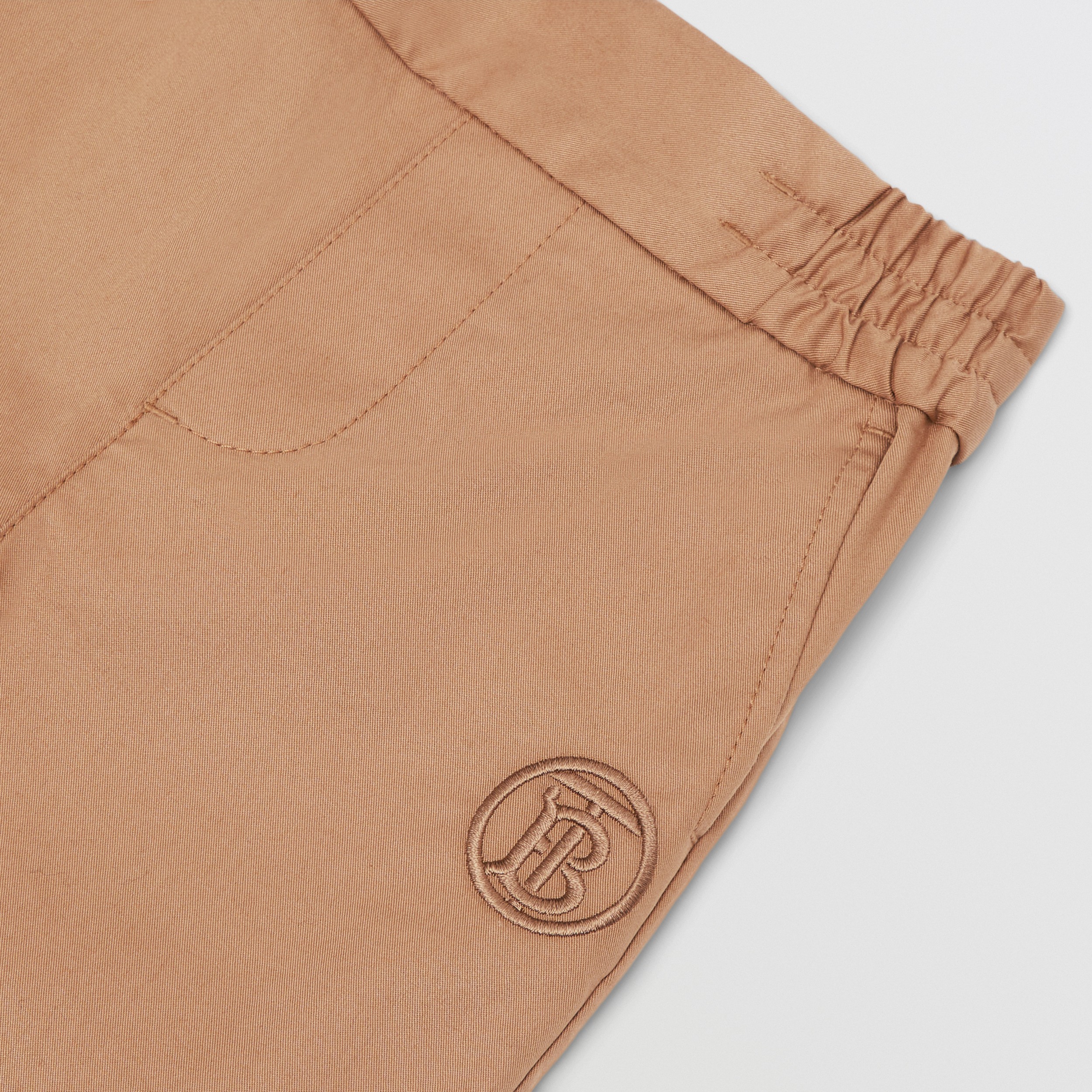 Monogram Motif Cotton Trousers in Archive Beige - Children | Burberry® Official - 2