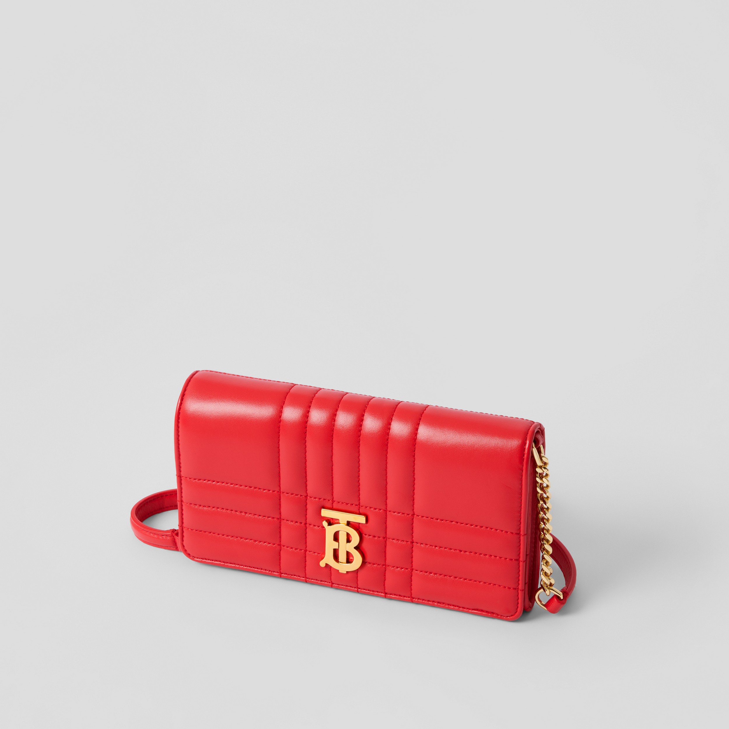 Quilted Leather Lola Wallet with Detachable Strap in Bright Red - Women | Burberry® Official - 4