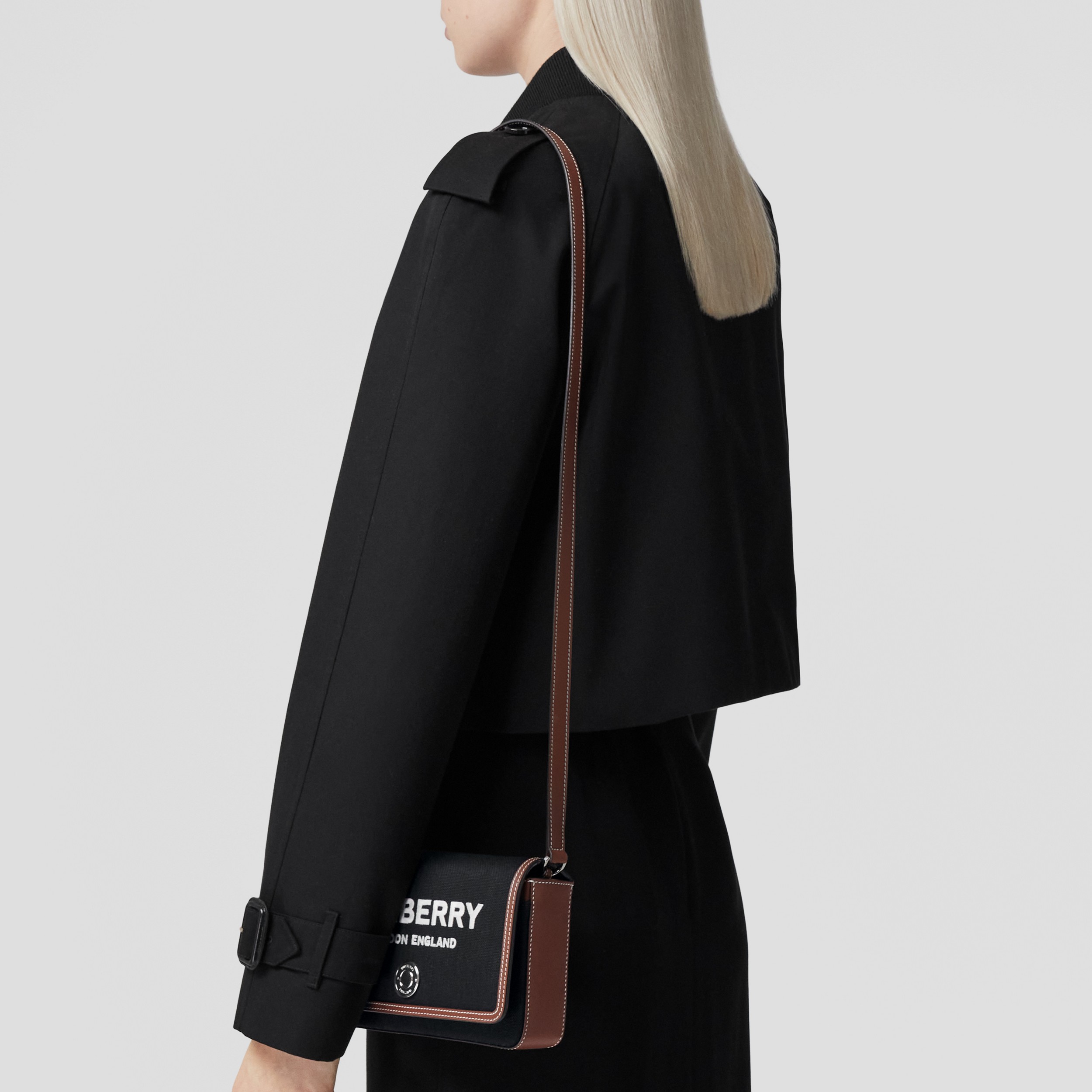 Bolso Note mini en algodón técnico y piel (Negro) - Mujer | Burberry® oficial - 3