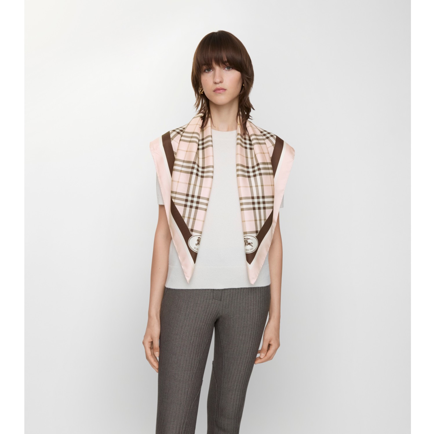 Foulard en soie Check Knight