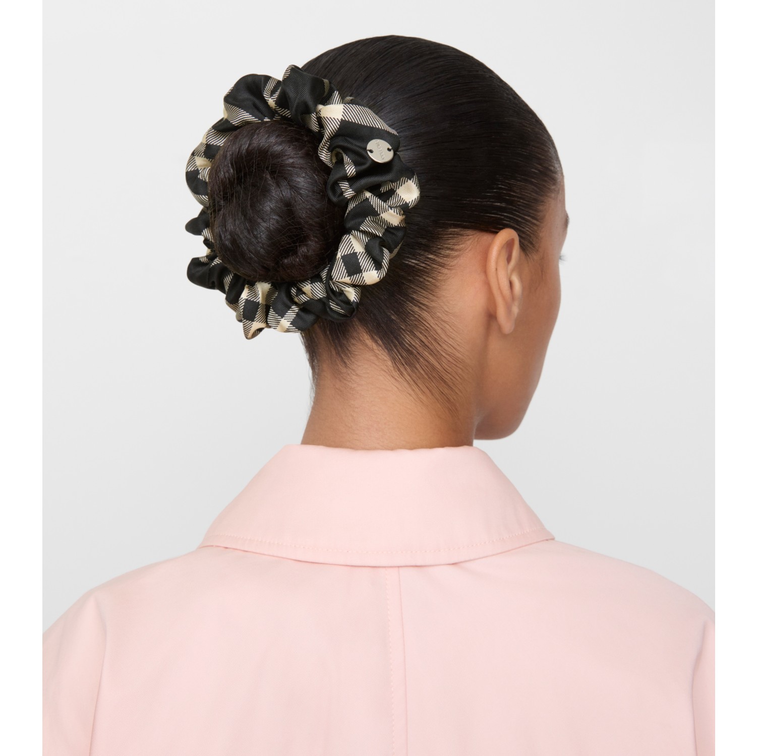 Check Silk Scrunchie