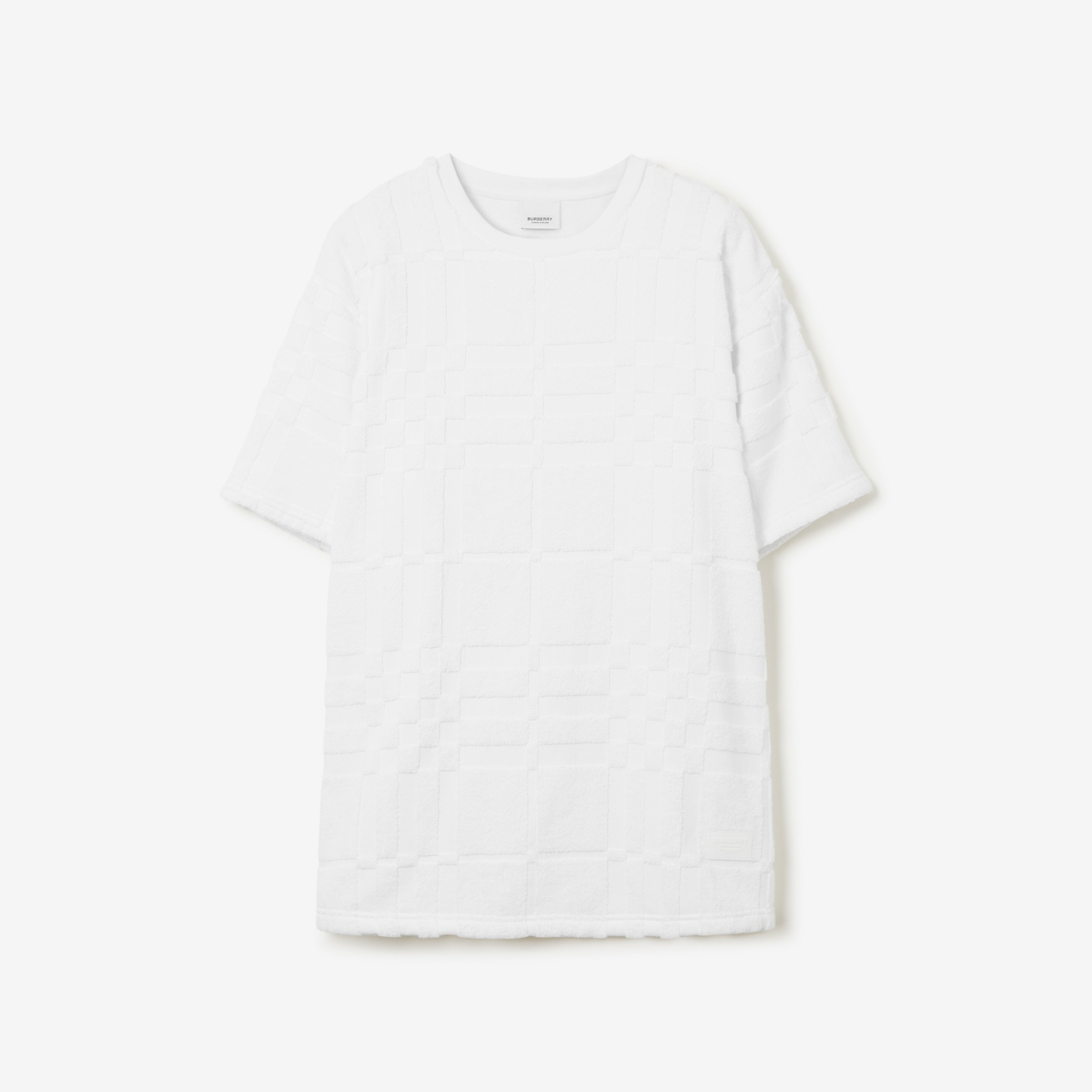 Check Cotton T-shirt in White - Men | Burberry® Official - 1