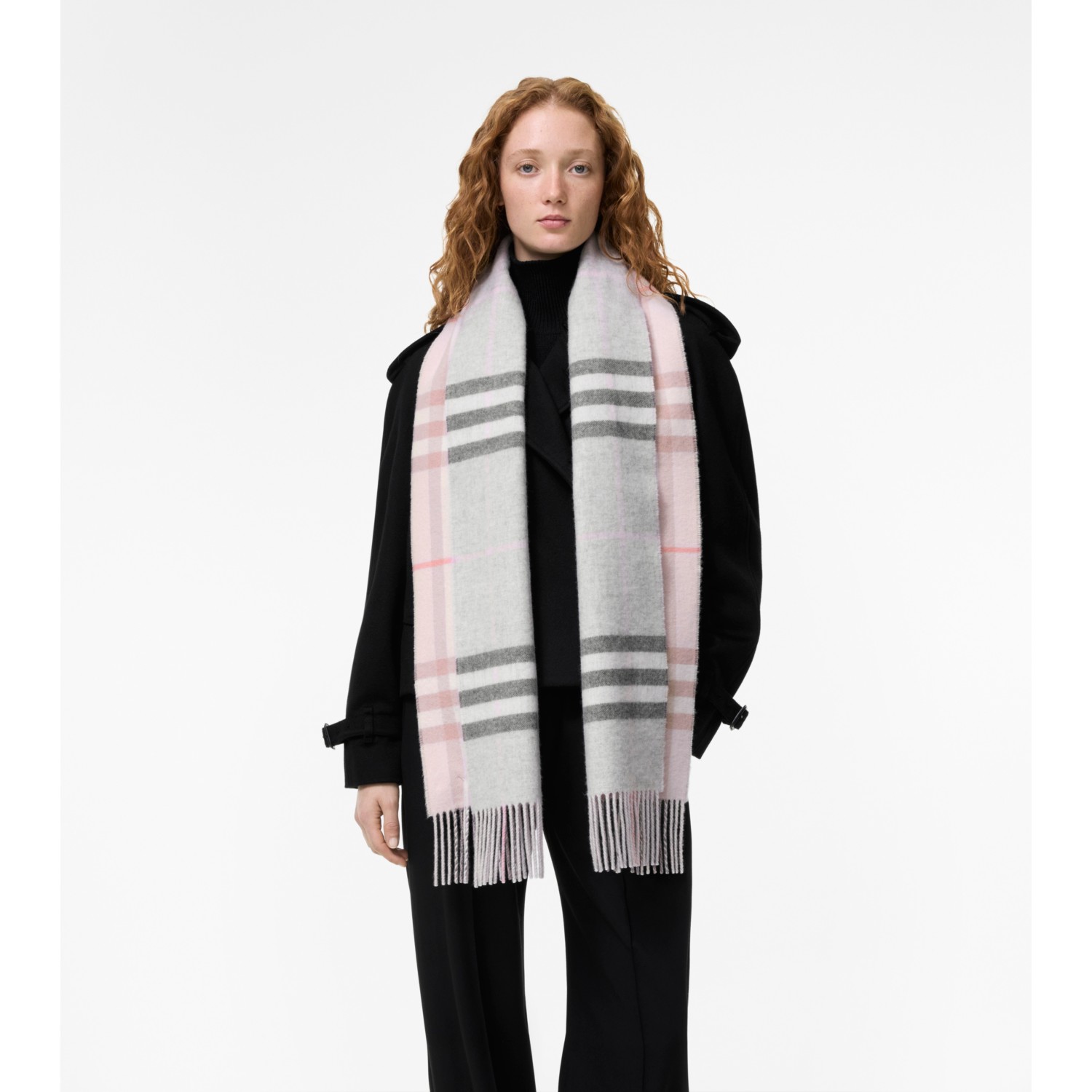 Reversible Check Cashmere Scarf - thumbnail 2