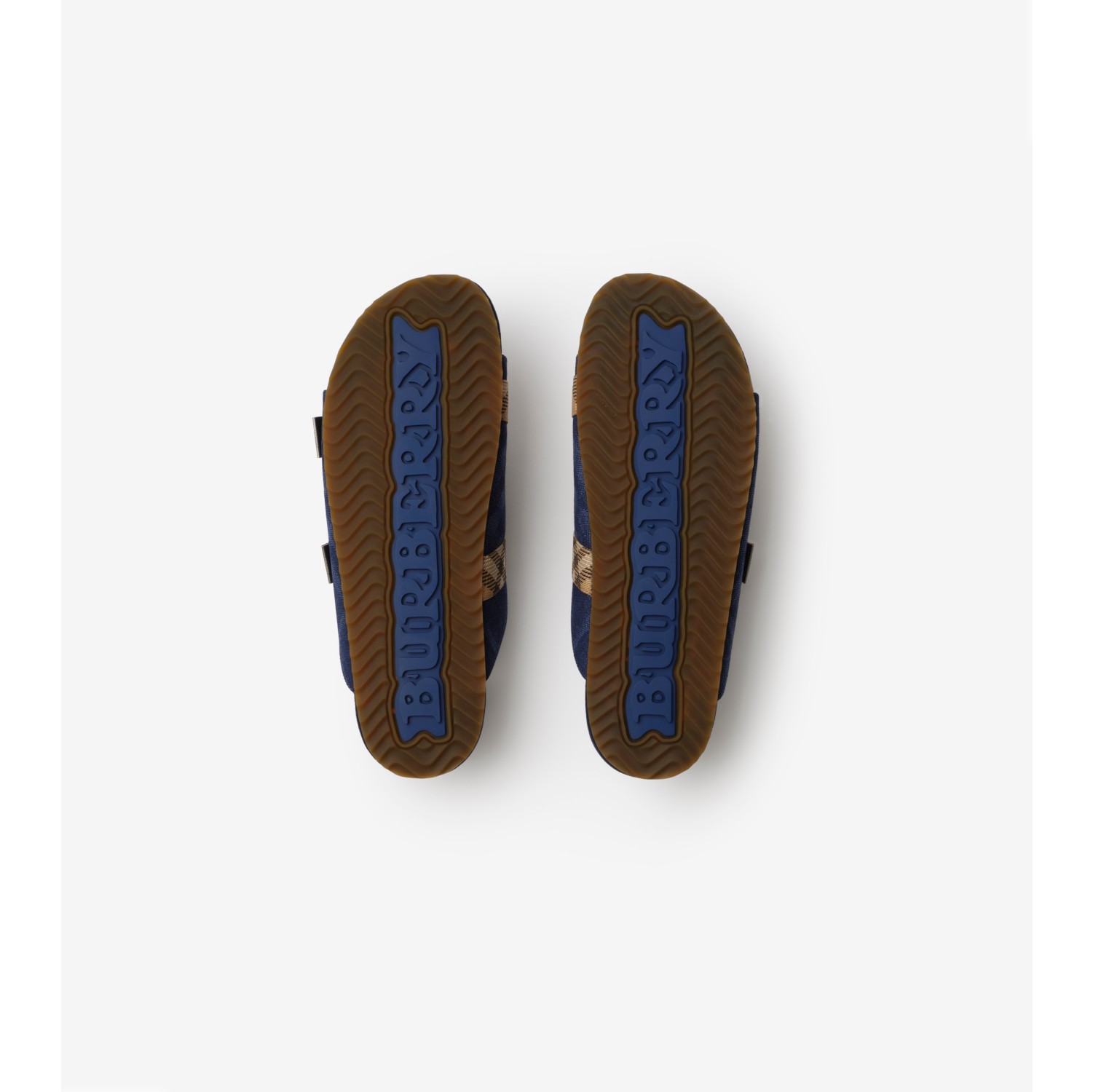 Check Denim Urchin Sandals in Navy - Men | Burberry® Official
