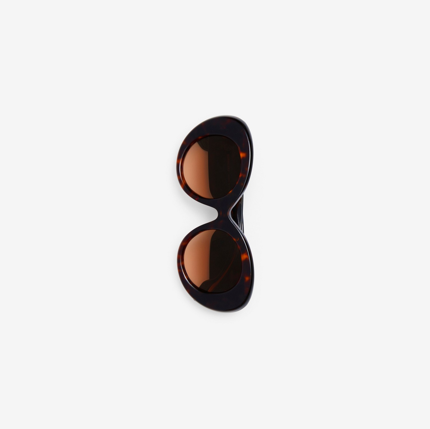 Extragroße runde Sonnenbrille „Lola“ mit Monogrammmotiv (Dunkles Schildpattfarben/braun) - Damen | Burberry®