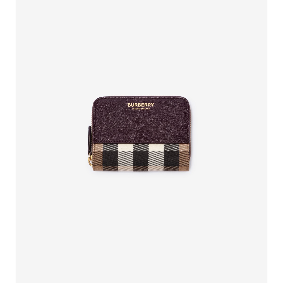  Check Small and Leather Zip Wallet