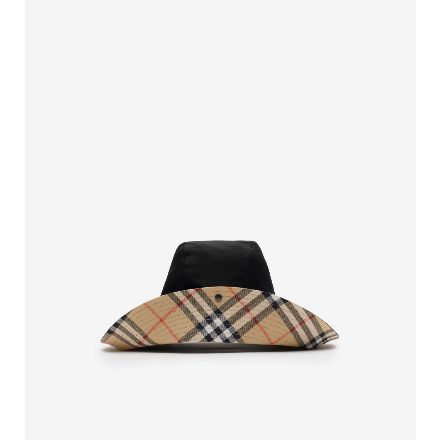 Cappello in gabardine con tesa Check