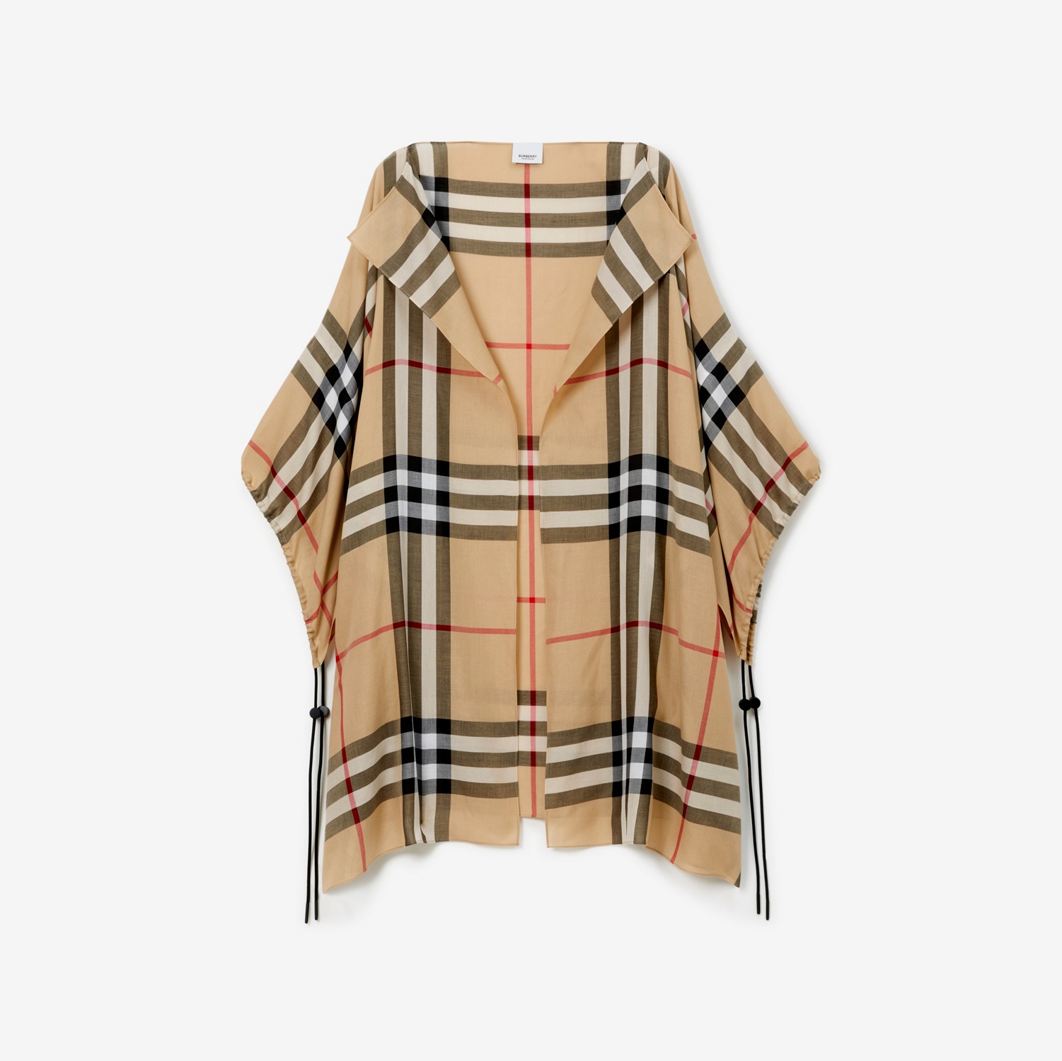 Check Cotton Cape in Archive Beige | Burberry® Official