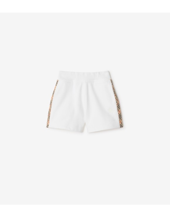 Check Trim Cotton Shorts
