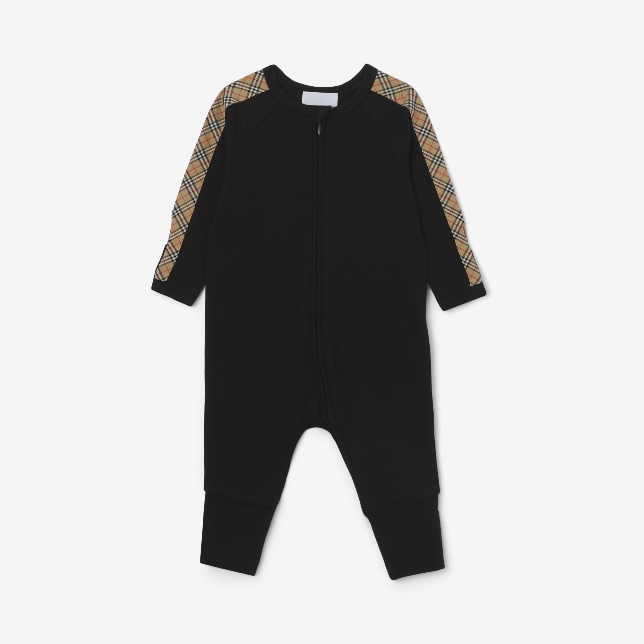 Gift set para bebê de três peças de algodão com detalhe xadrez (Preto) - Crianças | Burberry® oficial - 2