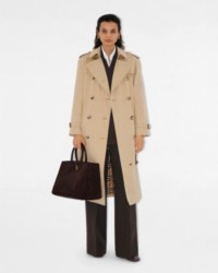 Model wearing Long Waterloo Trench Coat