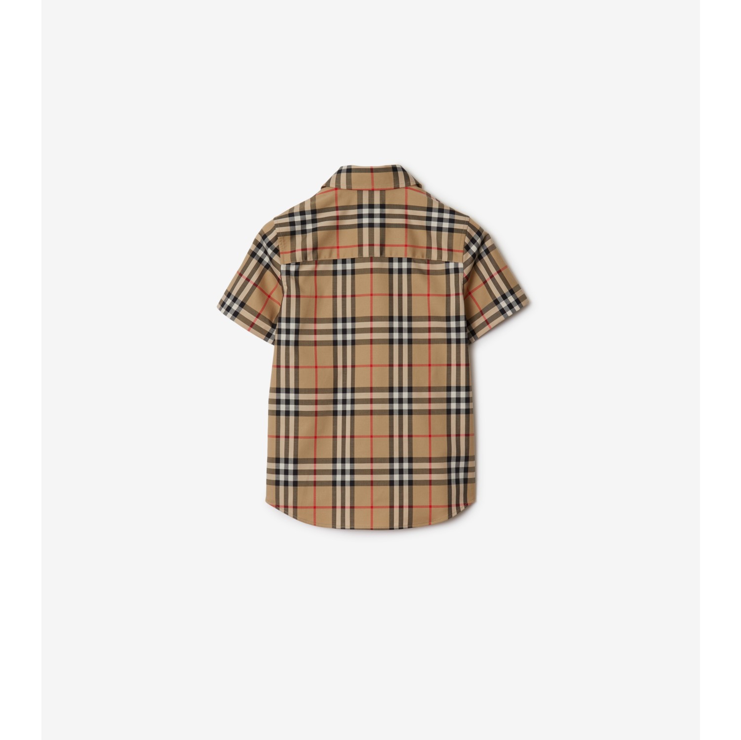 Check Stretch Cotton Shirt in Archive beige Burberry Official