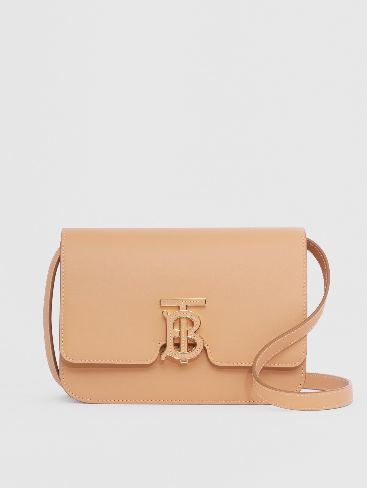 Small Leather TB Bag in Warm Sand