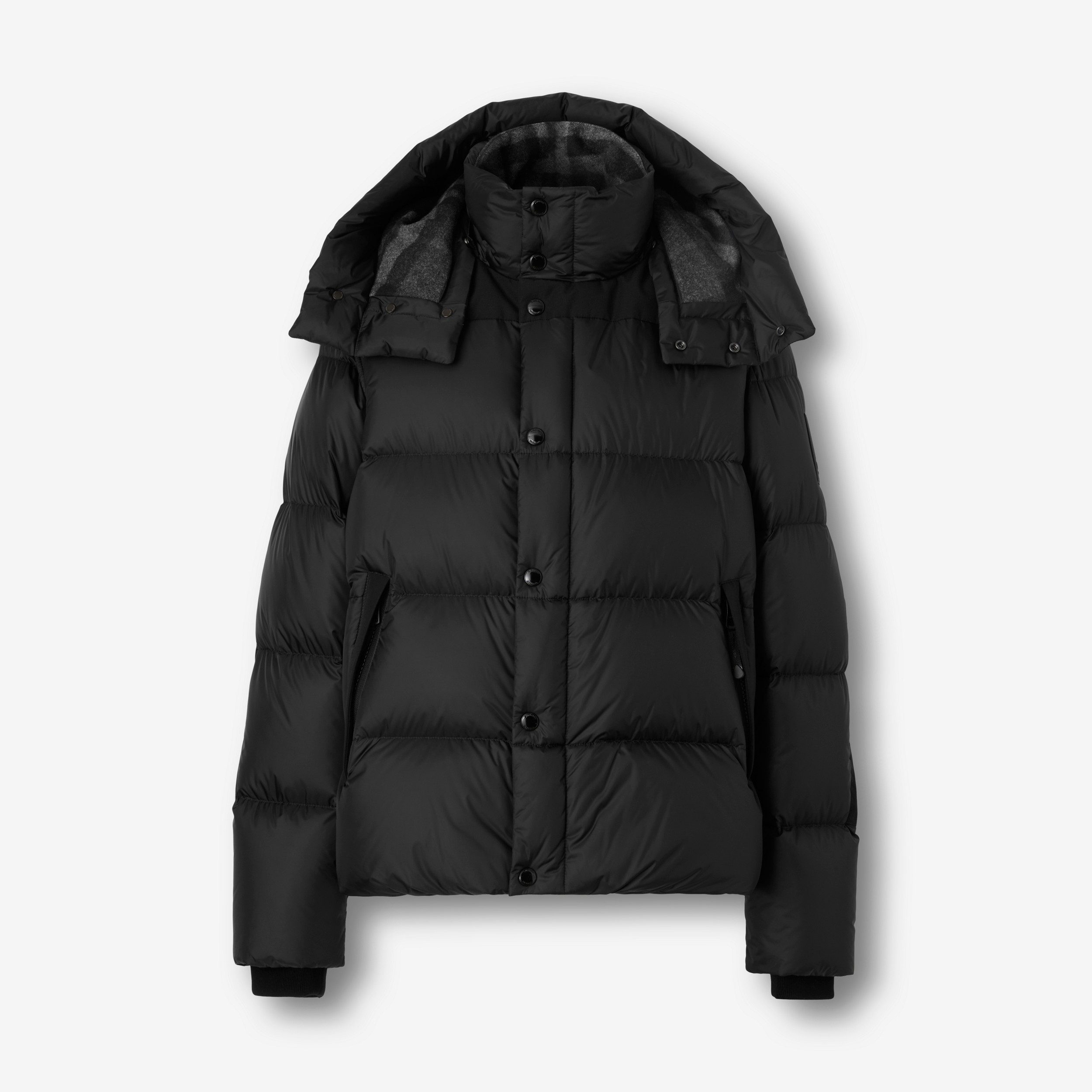 Detachable Sleeve Hooded Puffer Jacket in Black - Men | Burberry® Official - 1