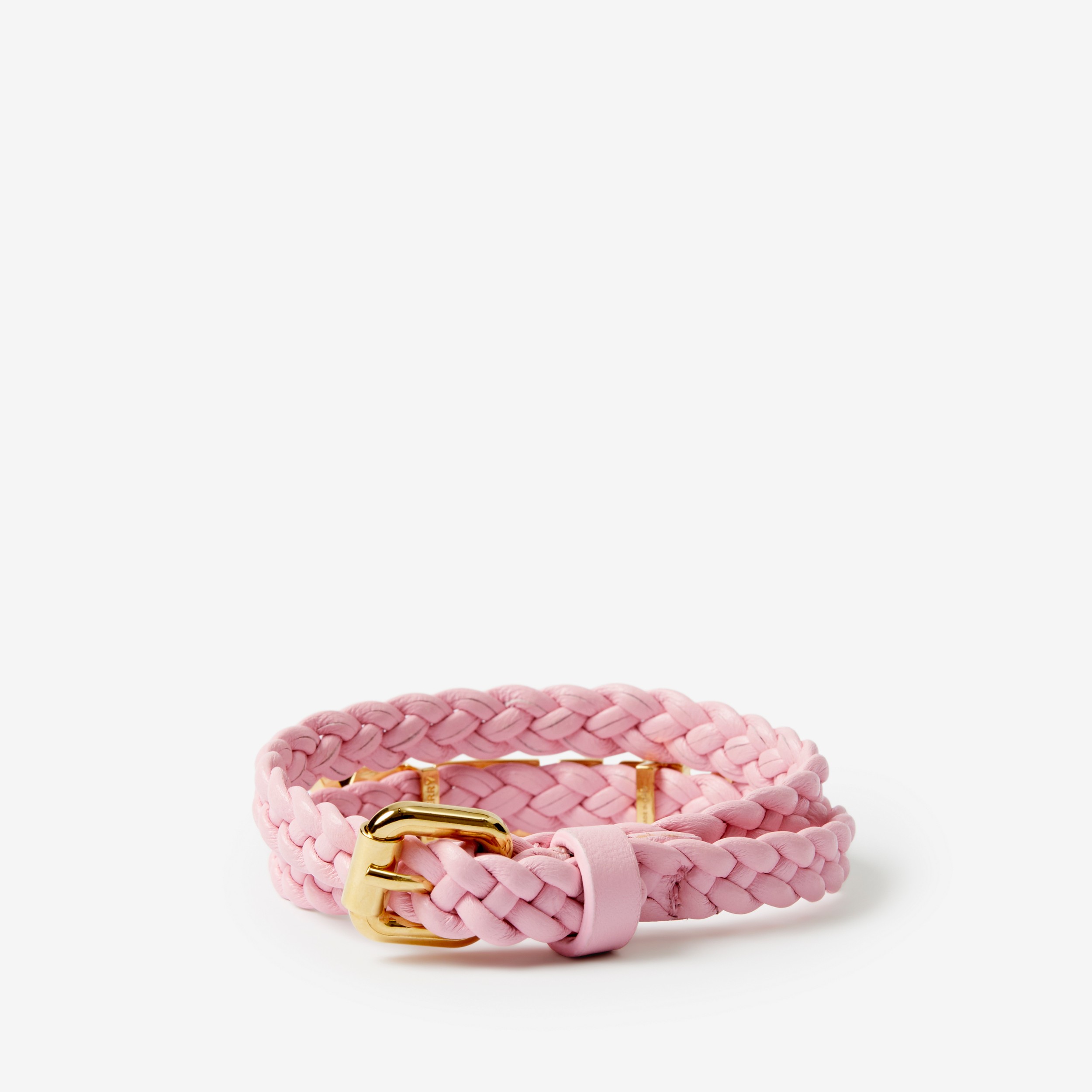 Gold-plated Logo Leather Bracelet in Light Gold/soft Blossom - Women | Burberry® Official - 2