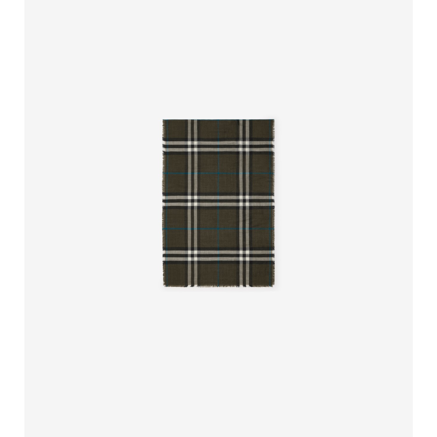 Reversible Check Wool Silk Scarf in Snug linden Burberry Official