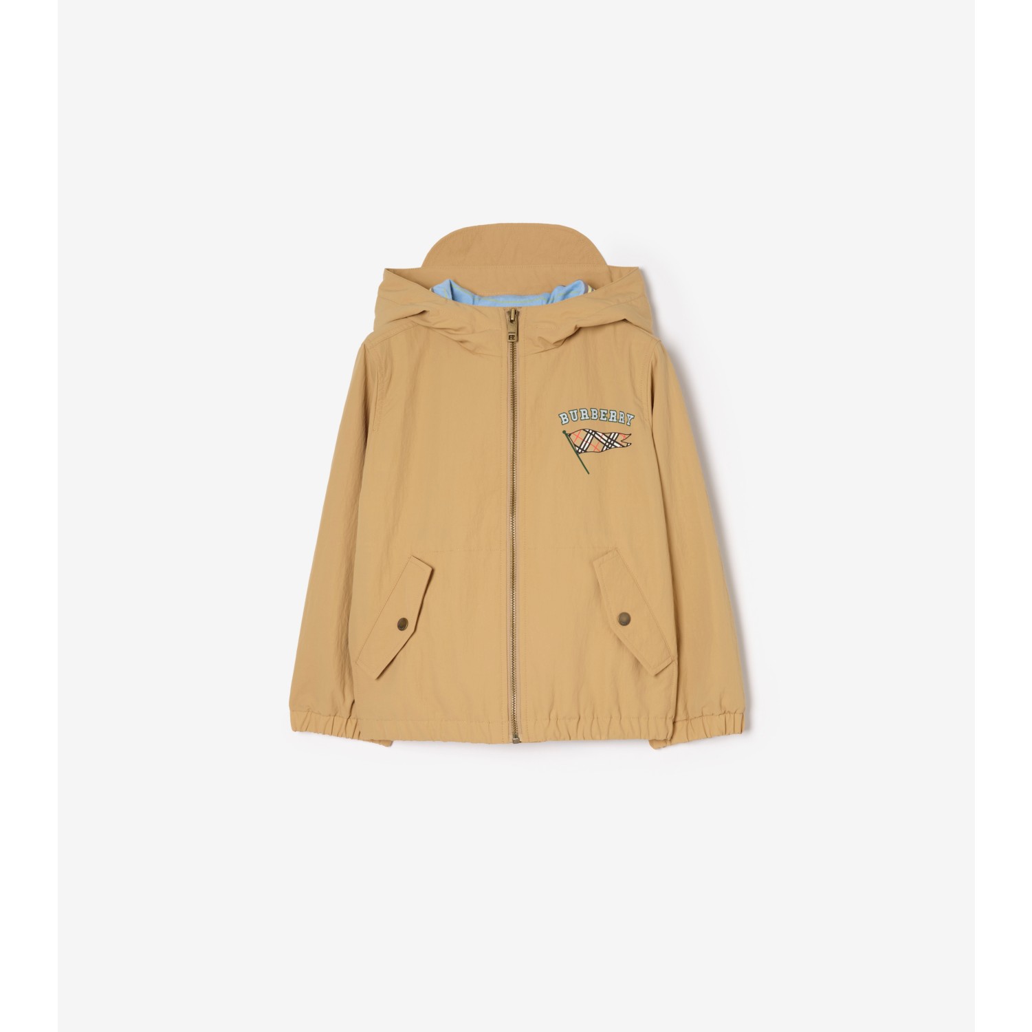 Giacca in nylon con cappuccio e bandiera