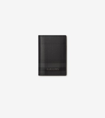City Check Folding Card Case in Iron grey - Men, Technical, Cotton