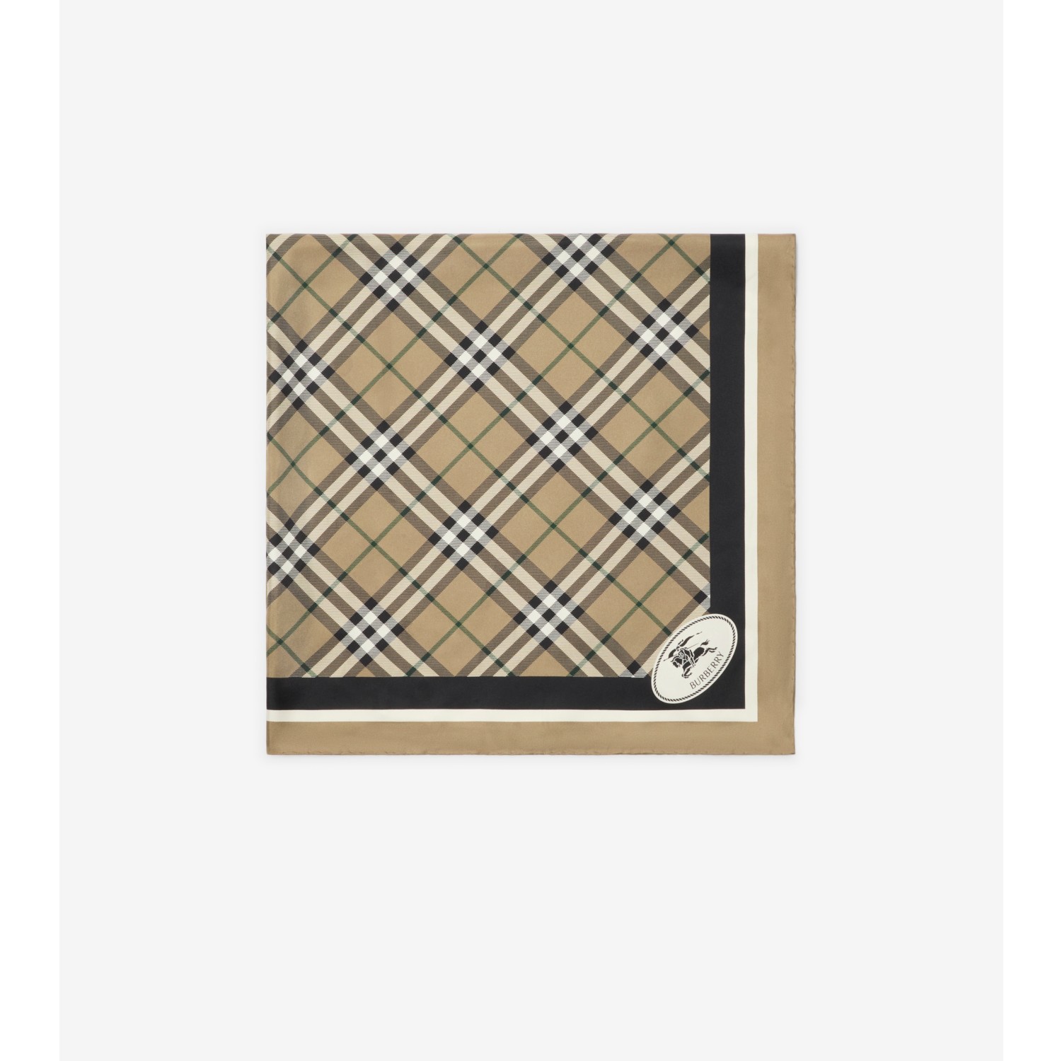 Check Knight Stamp Silk Scarf
