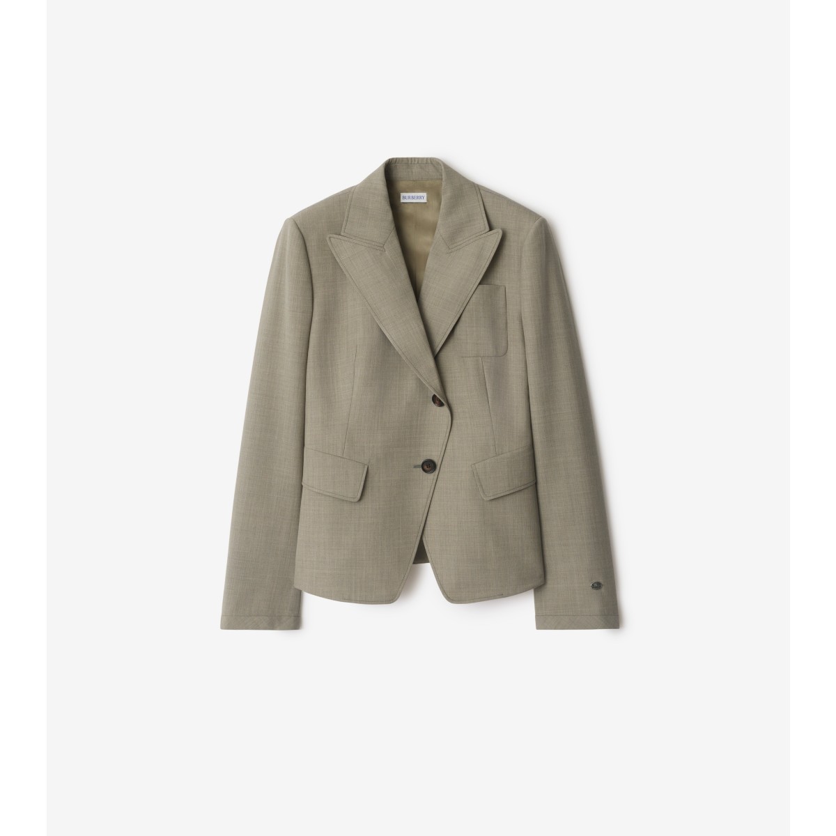 Burberry Wool Tailored Jacket In Gray