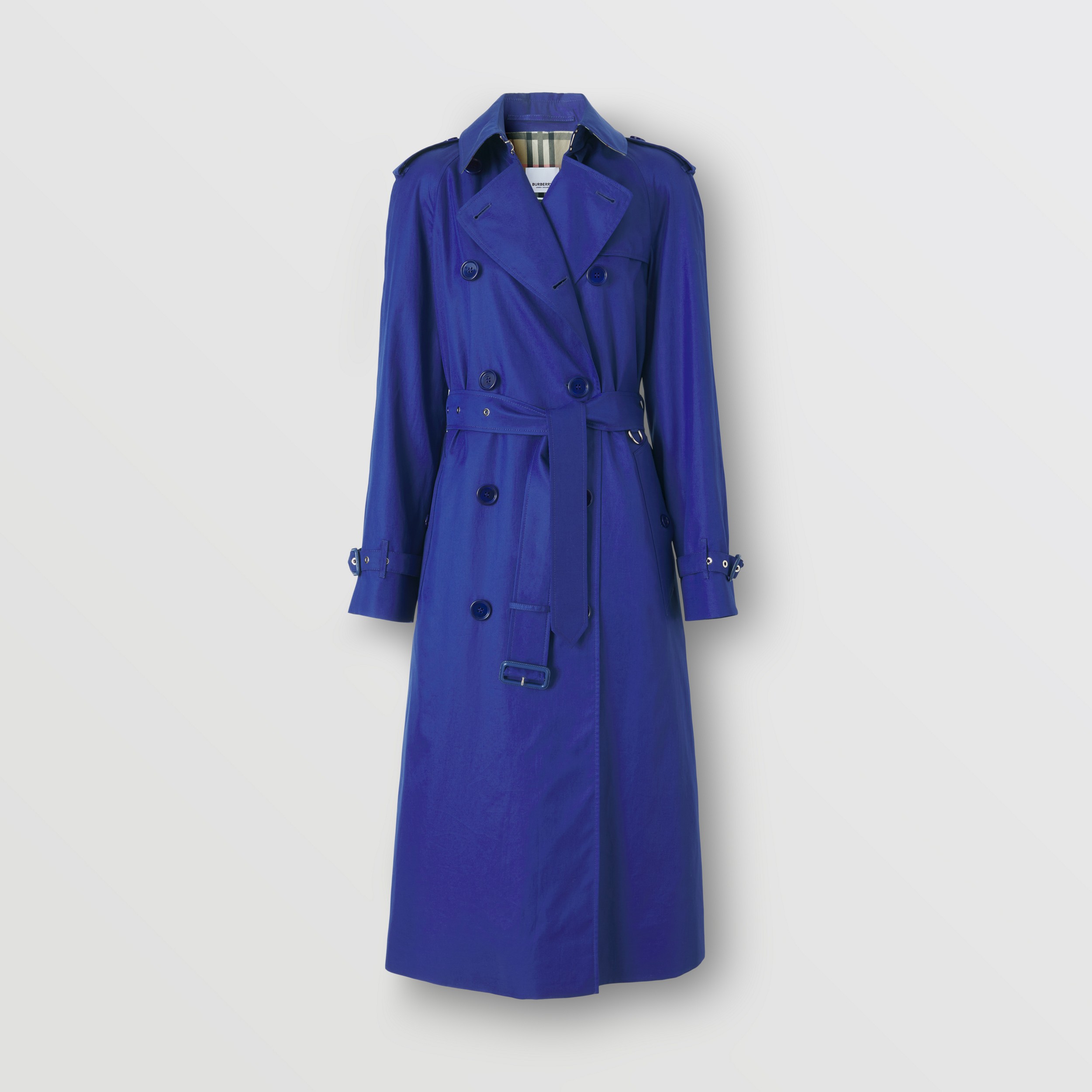 Cotton Gabardine Trench Coat in Oceanic Blue - Women | Burberry® Official - 4