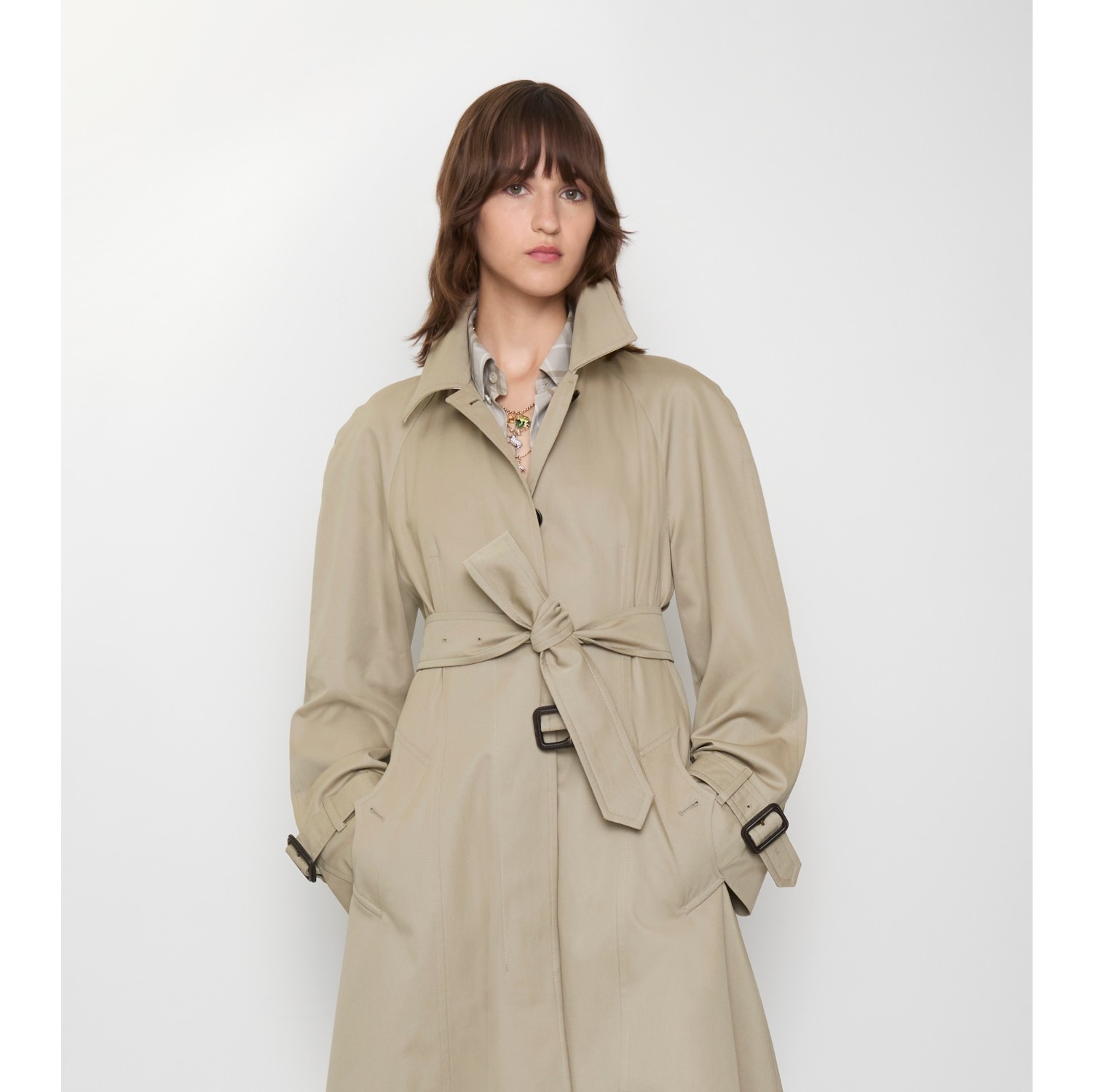 Long Gabardine Ellingham Fit-and-flare Car Coat