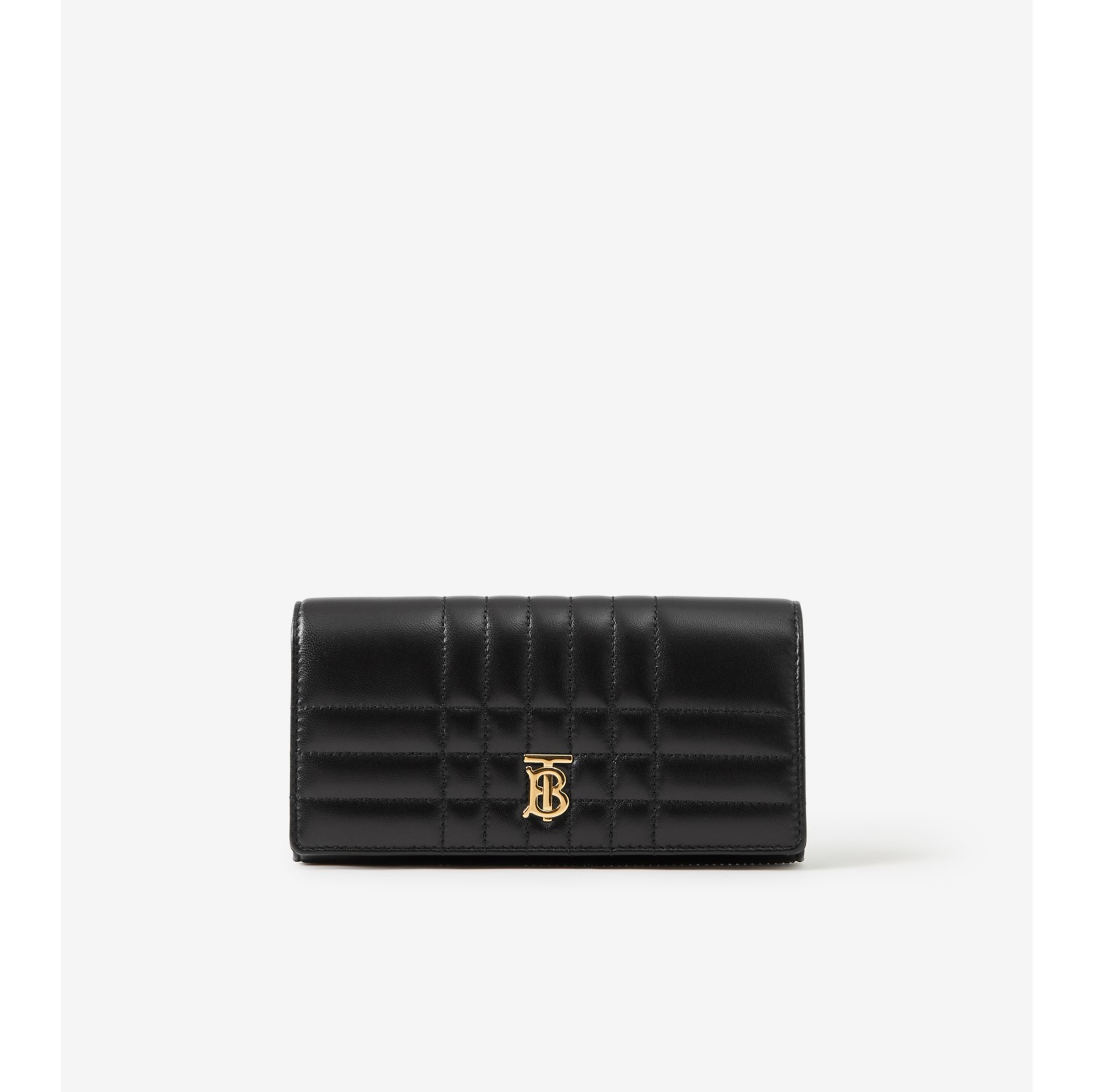 Quilted Leather Lola Continental Wallet in Black/light Gold - Women