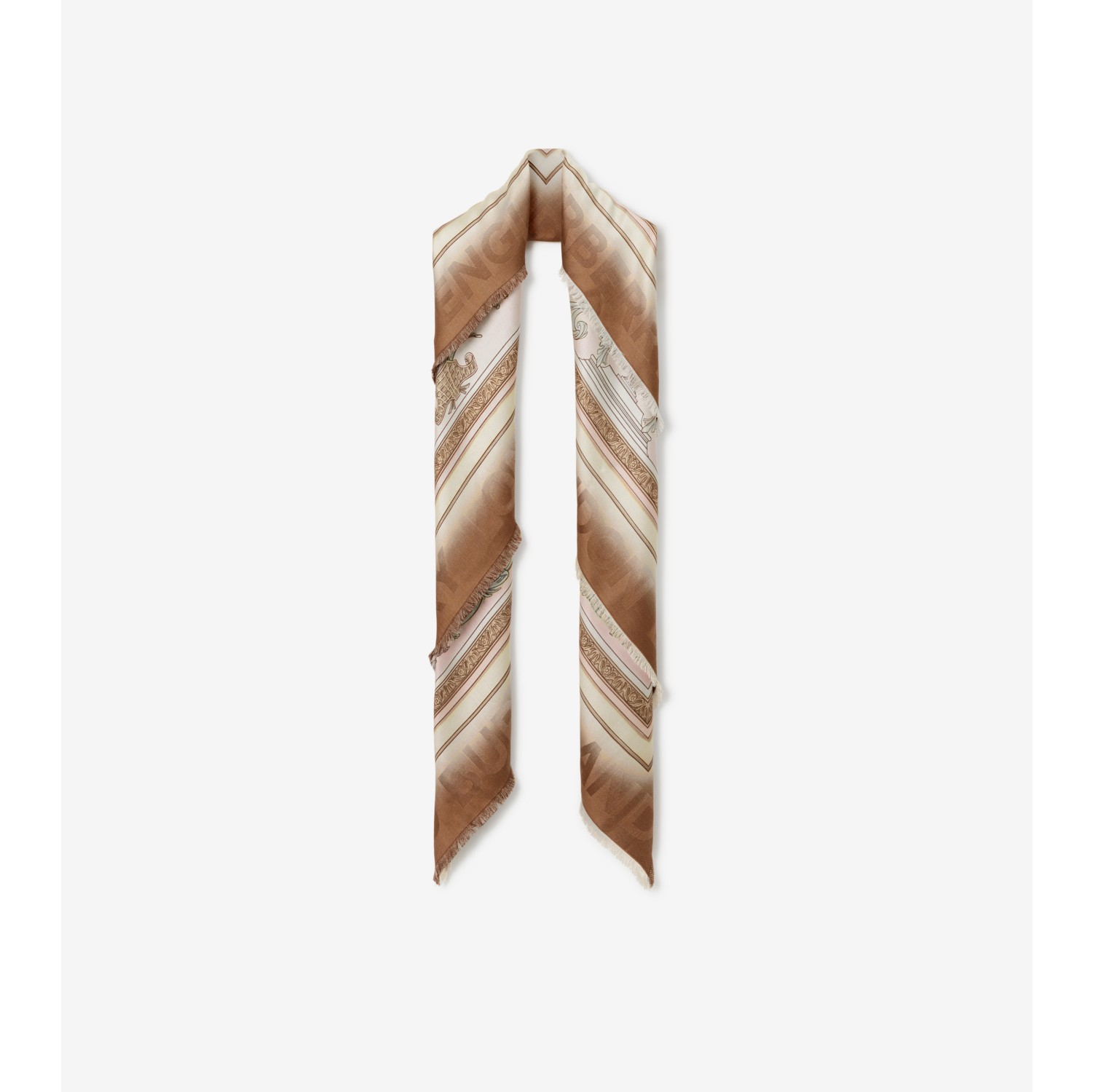 Seidenkarreeschal mit Statuen-Print (Camelfarben) | Burberry®