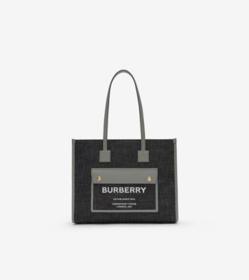 Small Freya Tote in Indigo blue/cloud Grey - Women | Burberry® Official