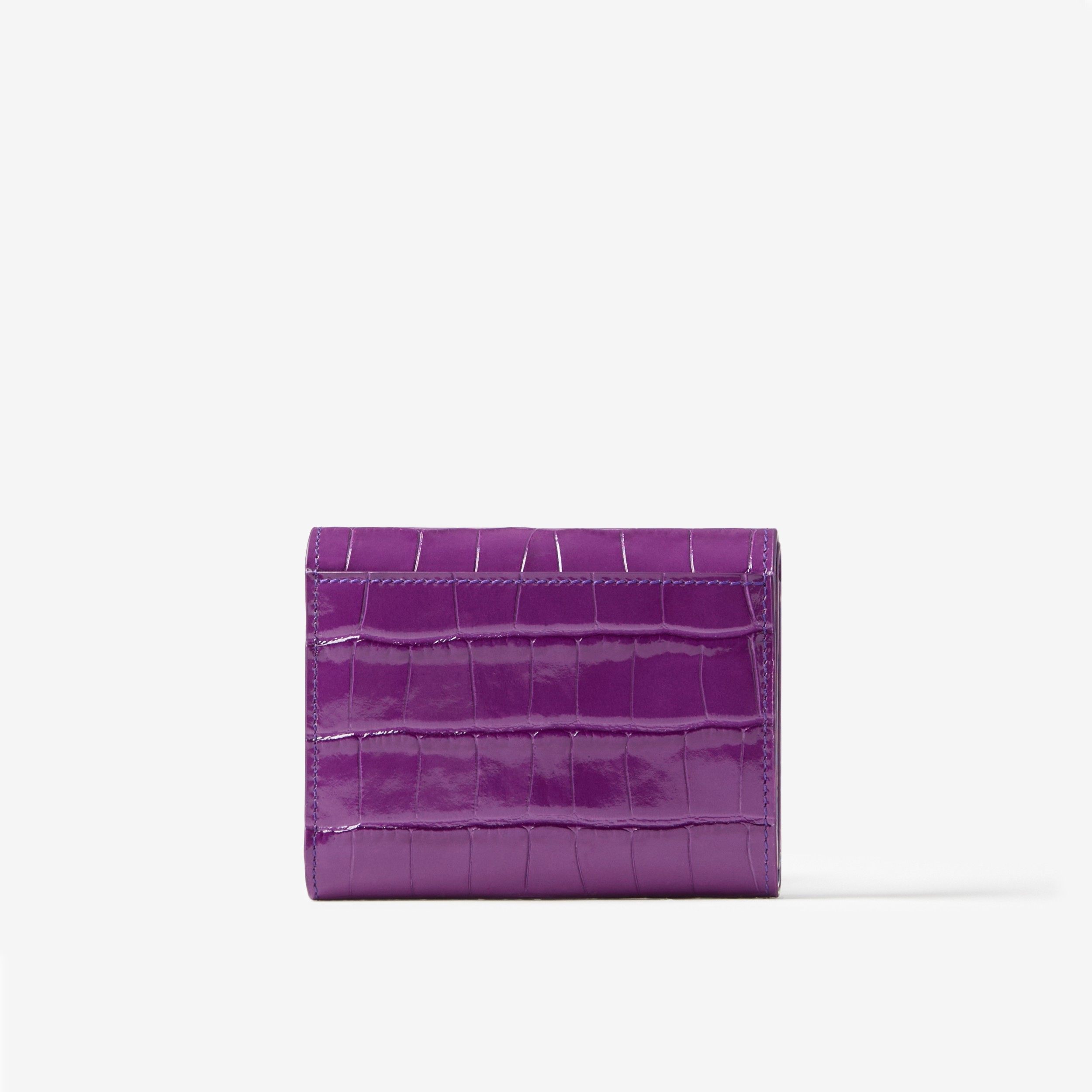 Embossed Leather TB Compact Wallet in Thistle - Women | Burberry® Official